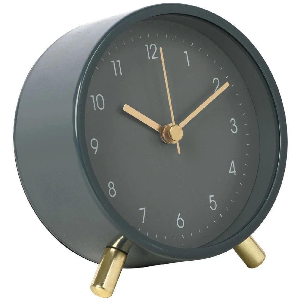 1 Otto Paris Metal Desk Clock Gray, 1 of 2