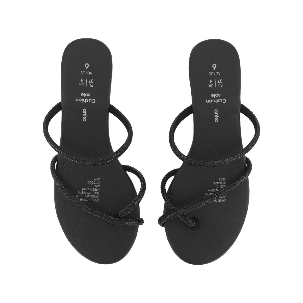 3 Diamante Wedge Sandals Black, 3 of 3