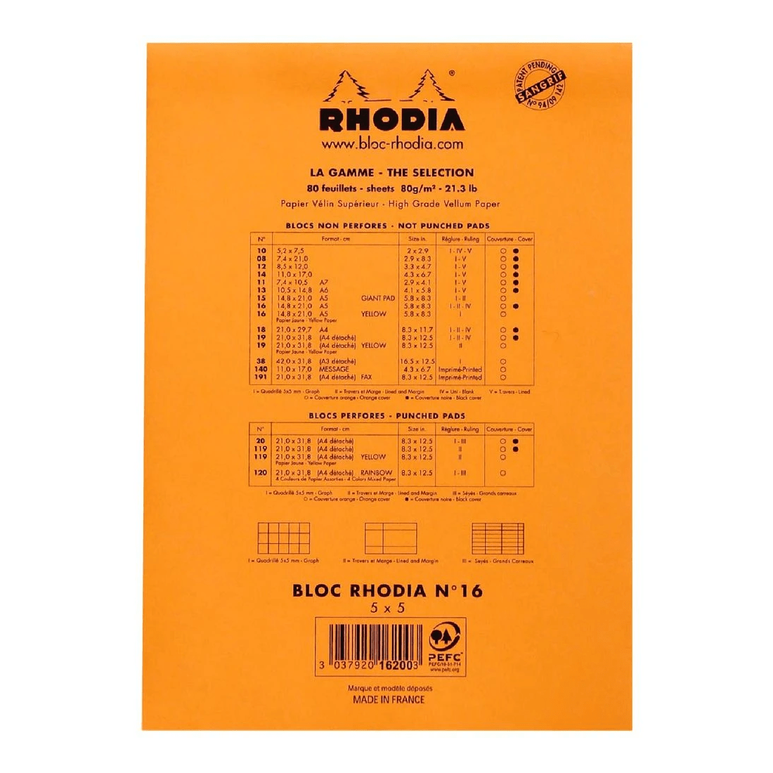 4 Rhodia No. 16 A5 Graph Pad Orange 80 Sheets, 4 of 7