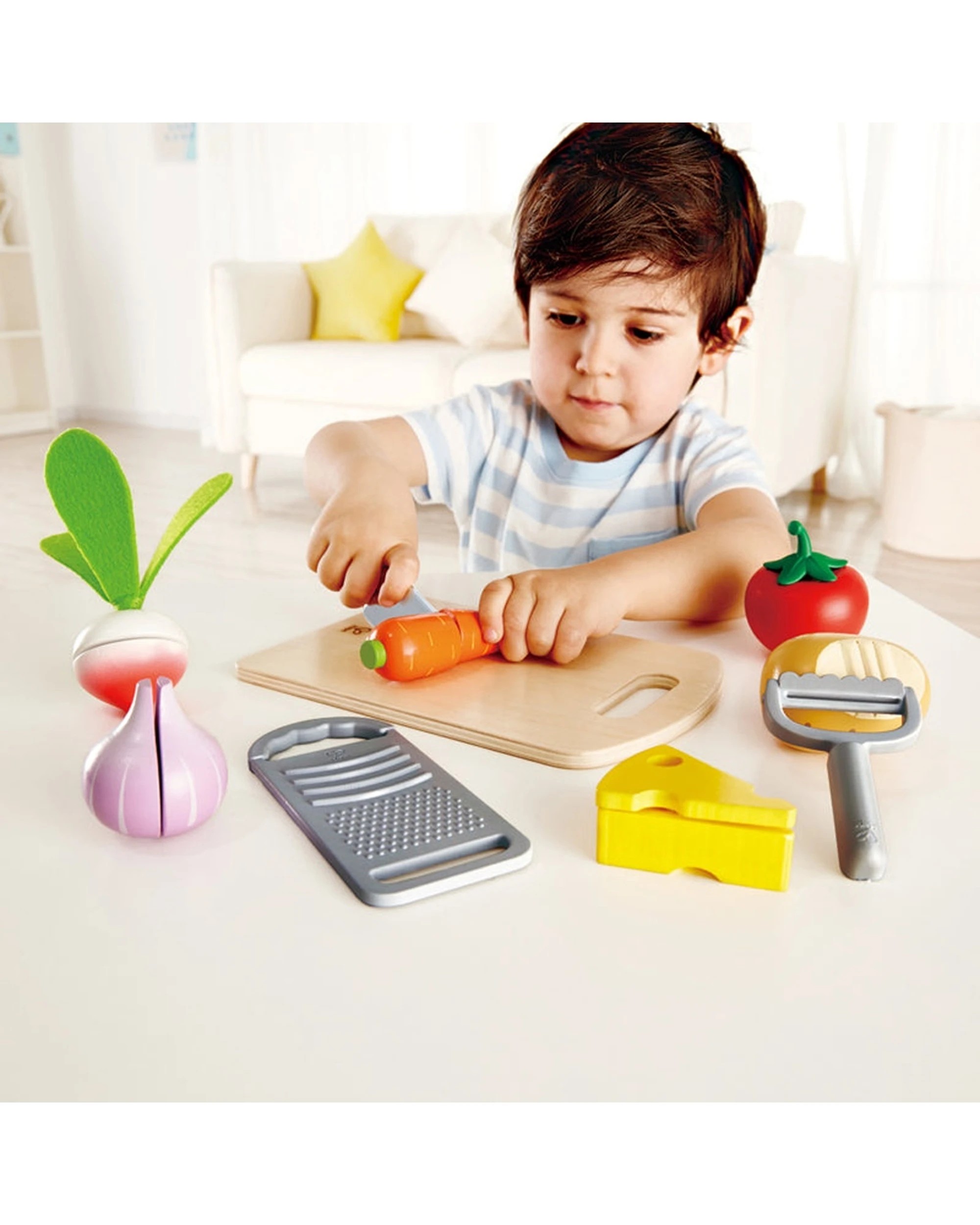 4 Hape Cooking Essentials Wooden Toy Vegetable Set Cutting Board - Multi, 4 of 4
