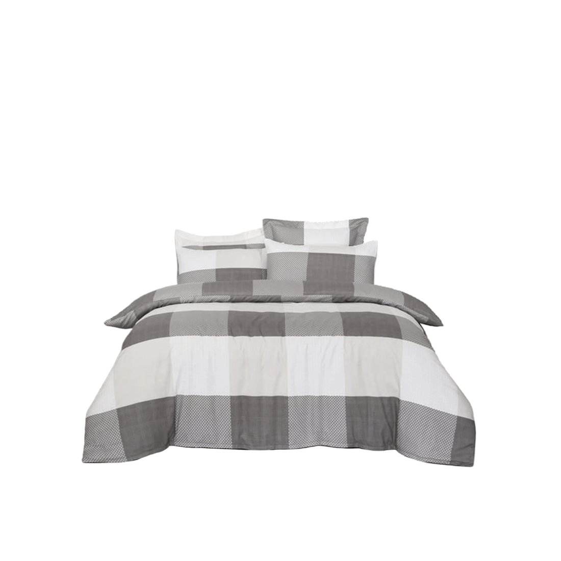 1 Amsons King Single Quilt Cover Set, Premium Double-Brushed Microfiber, Grey Check
 - King Single Bed
 - pattern, 1 of 6