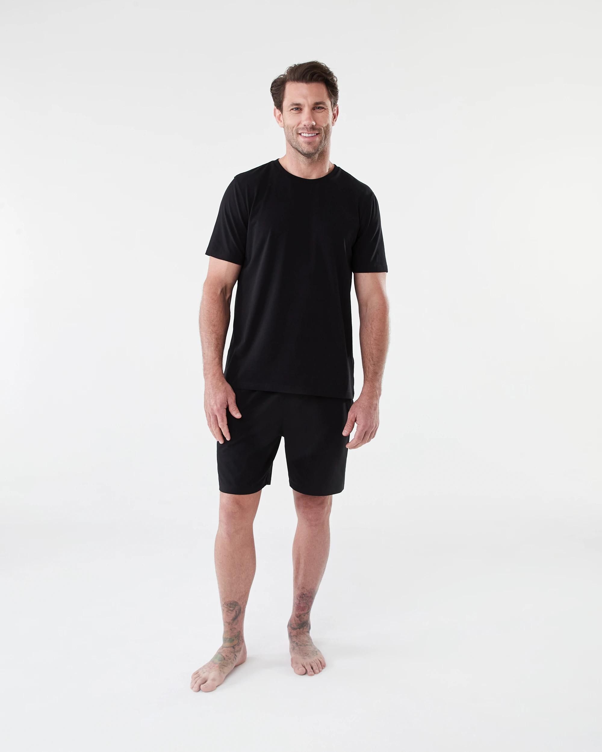6 Cotton Elastane Sleep Top BLACK, 6 of 6