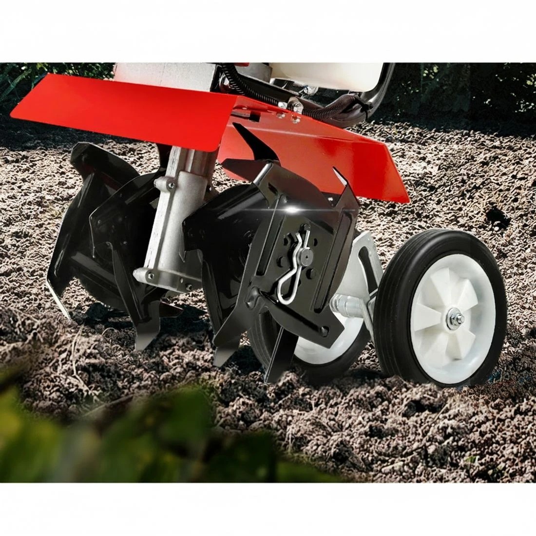 4 Giantz 63CC Tiller Garden Cultivator Rototiller 4 Blades Soil Plower Rotary Hoe - Red, 4 of 6