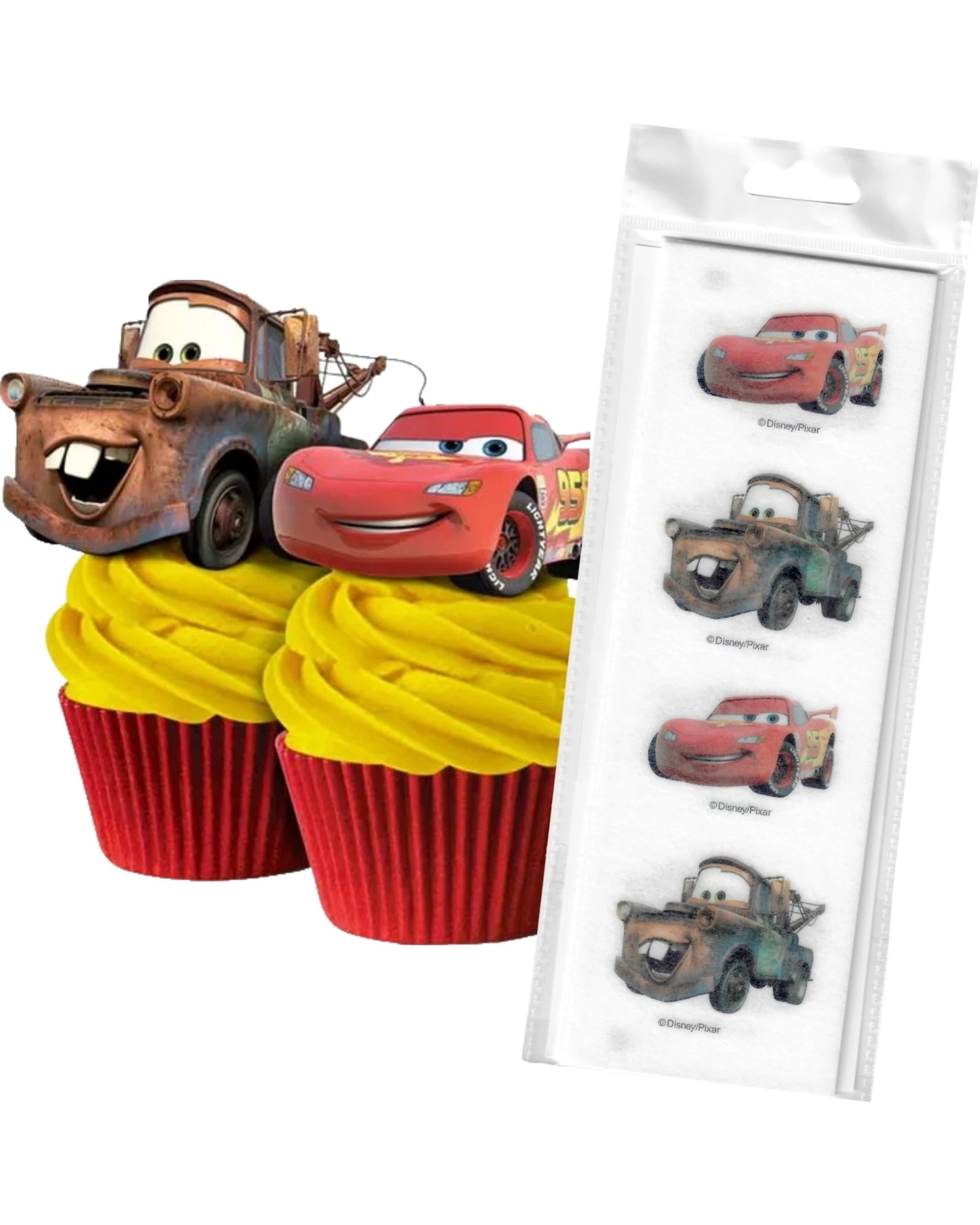 1 Disney Cars Edible Wafer Cupcake Toppers Pack of 16, 1 of 2