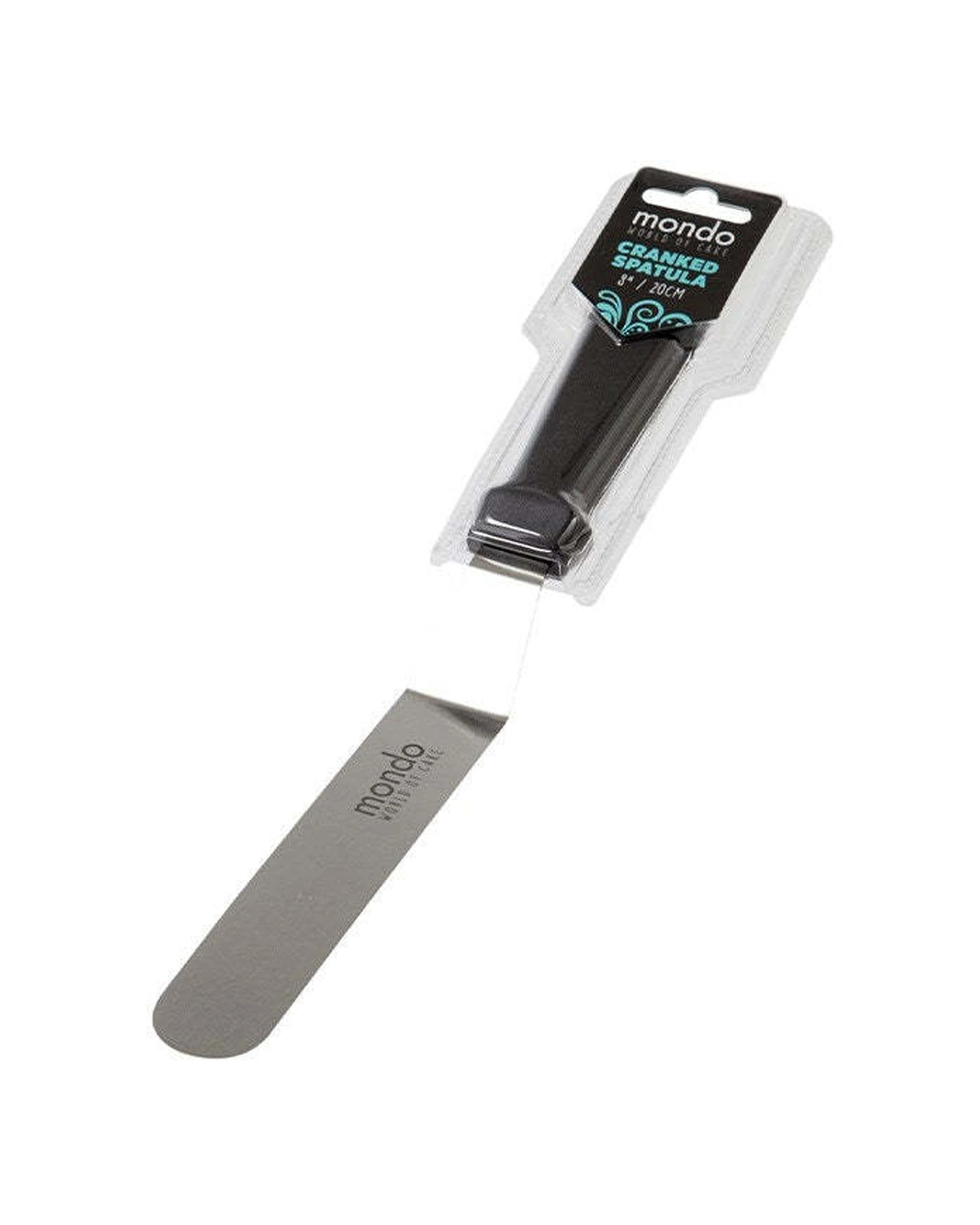 1 Mondo Stainless Steel 20cm Cranked Spatula Comfortable Handle - Black, 1 of 1