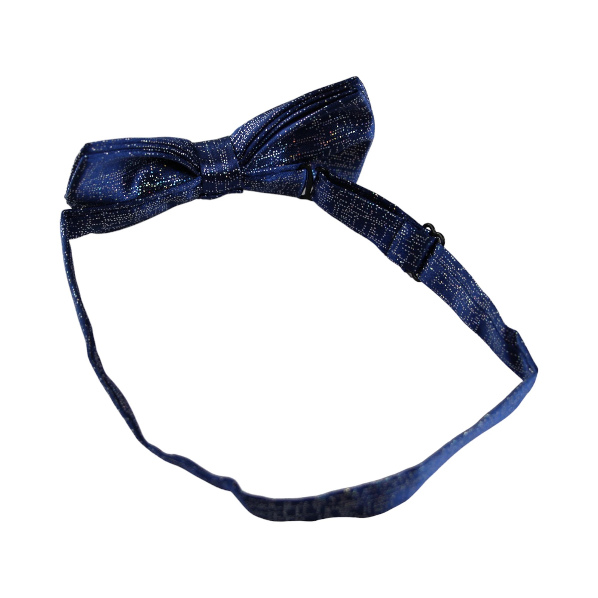 4 Zasel Mens Blue Sparkly Glitter Patterned Bow Tie - Blue, 4 of 6