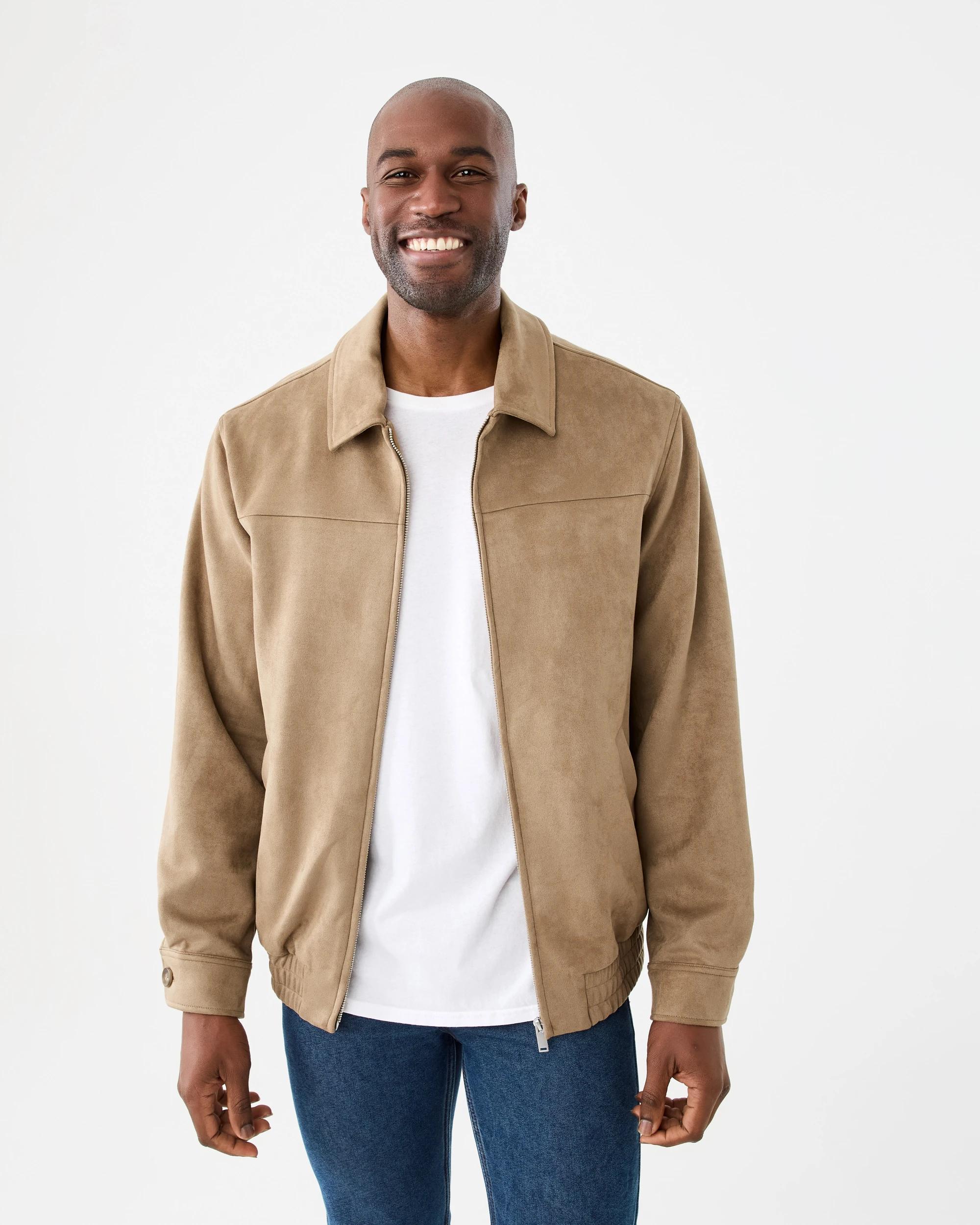 2 Suedette Bomber Jacket Brn Clay, 2 of 10