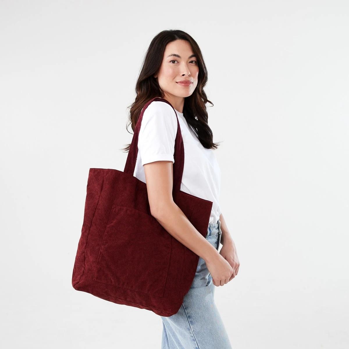 5 Corduroy Tote Bag Mulberry, 5 of 5