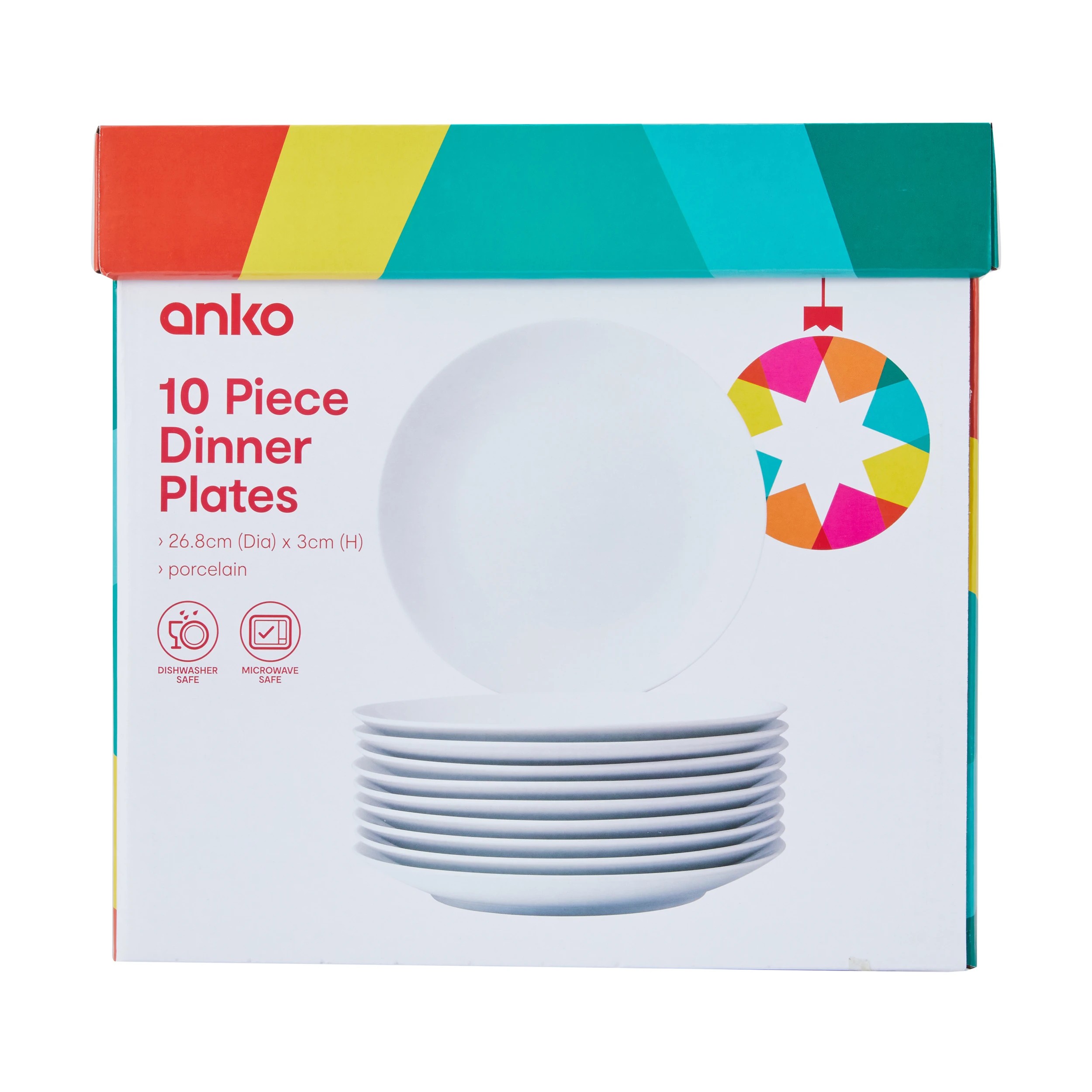 1 10 Piece White Dinner Plates, 1 of 5