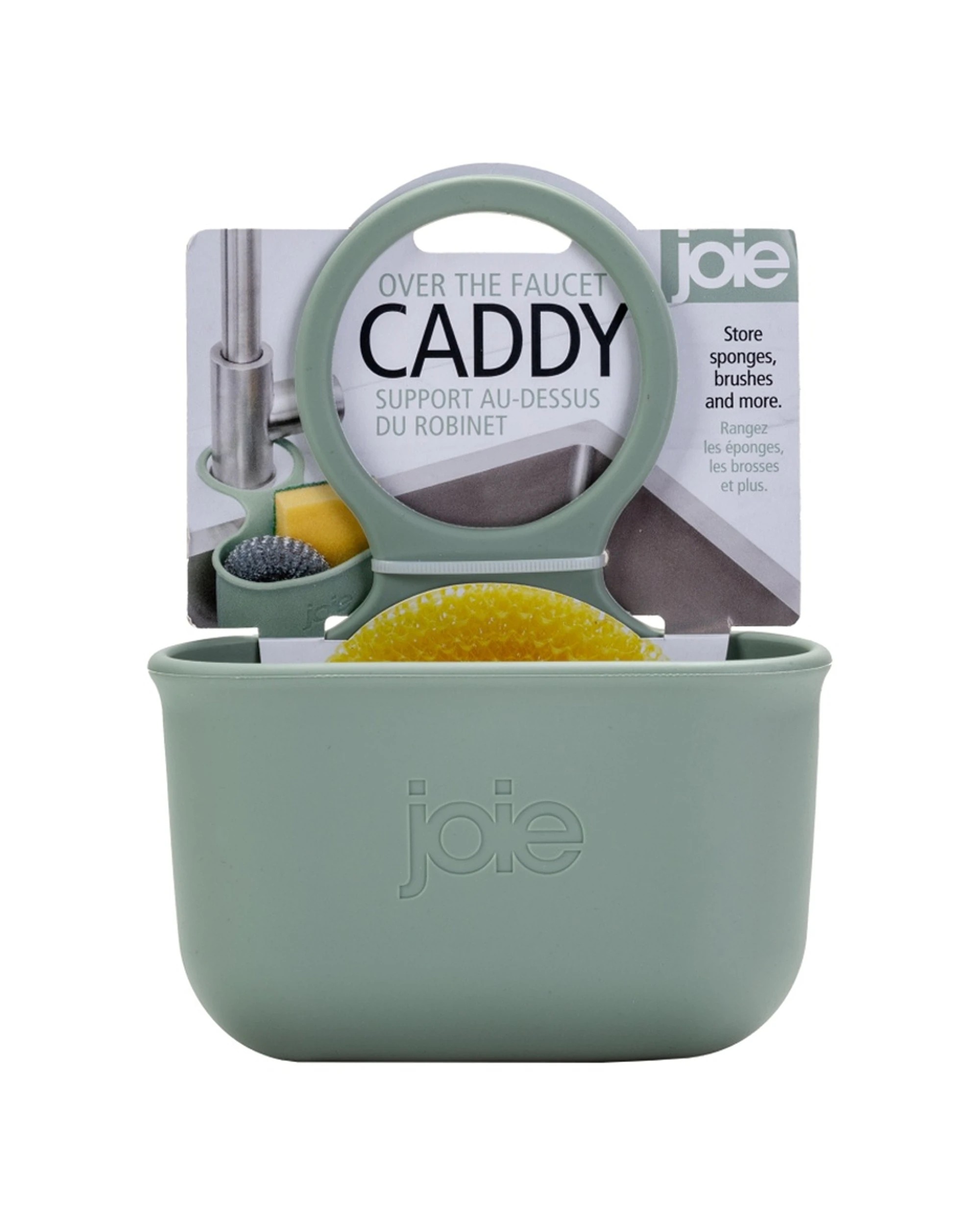 2 Joie Faucet Caddy Silicone Kitchen Sink Organizer Dishwasher Safe Compact - Green, 2 of 3