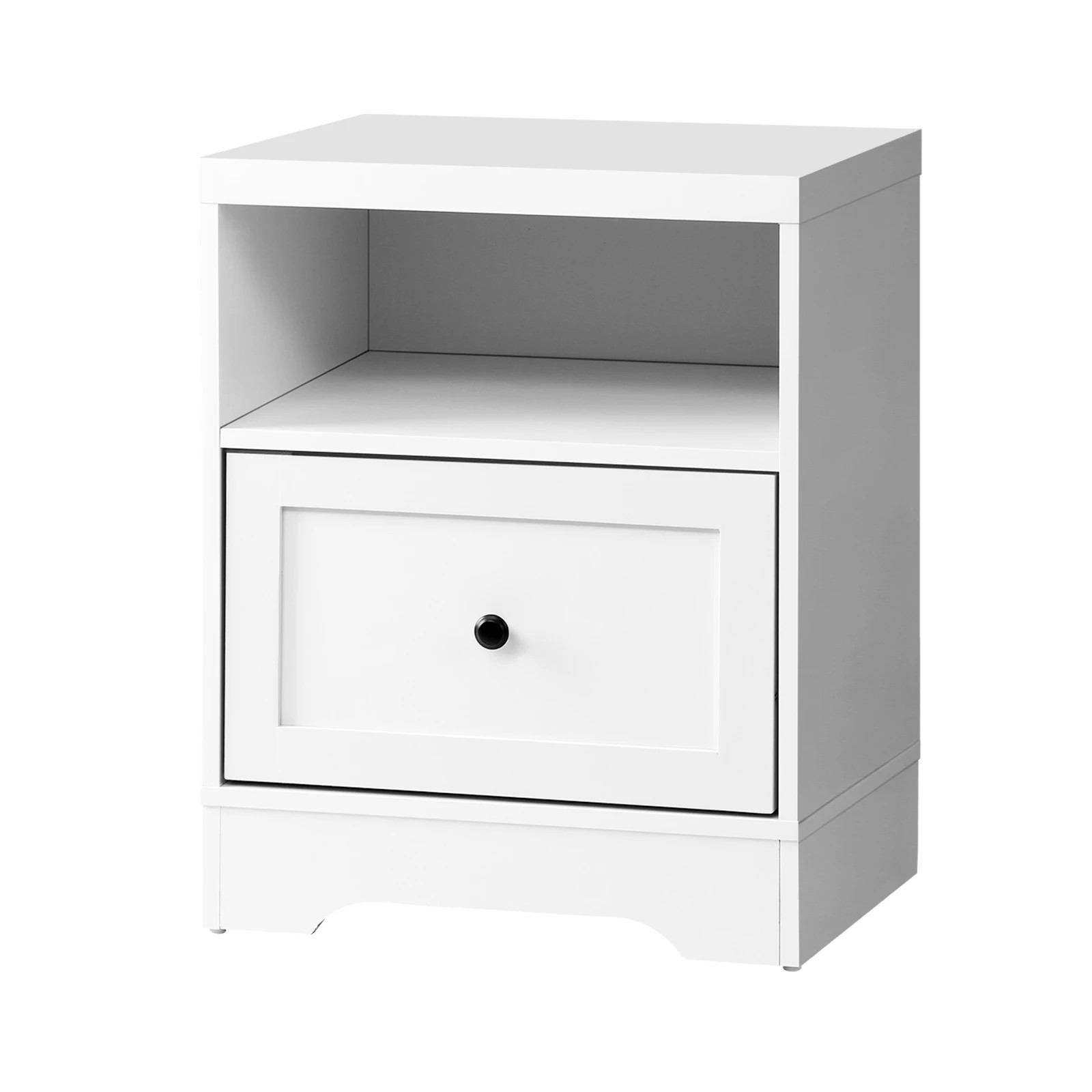 1 Oikiture Bedside Tables Drawers Nightstand Storage Cabinet
 - White, 1 of 10