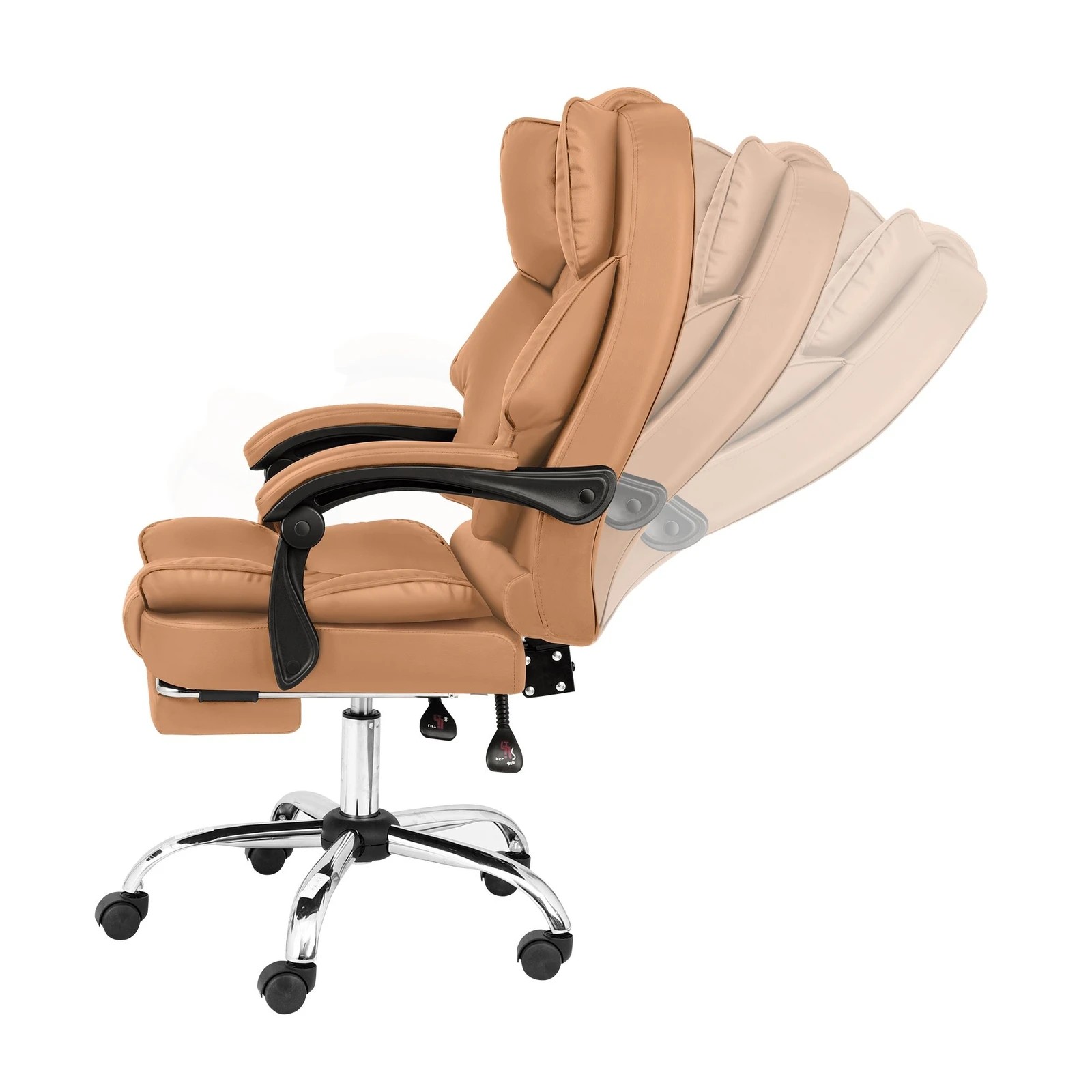5 Alfordson Office Chair Gaming Executive Computer Racer PU Leather Seat Recliner - Brown, 5 of 10