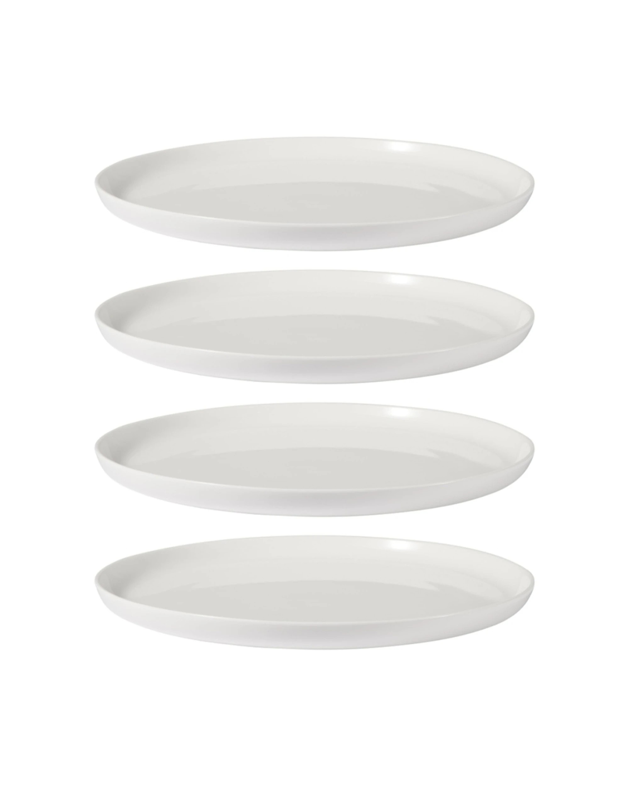 1 Maxwell & Williams 4x Basics Porcelain High Rim Plate Dinnerware 23cm Set - White, 1 of 3