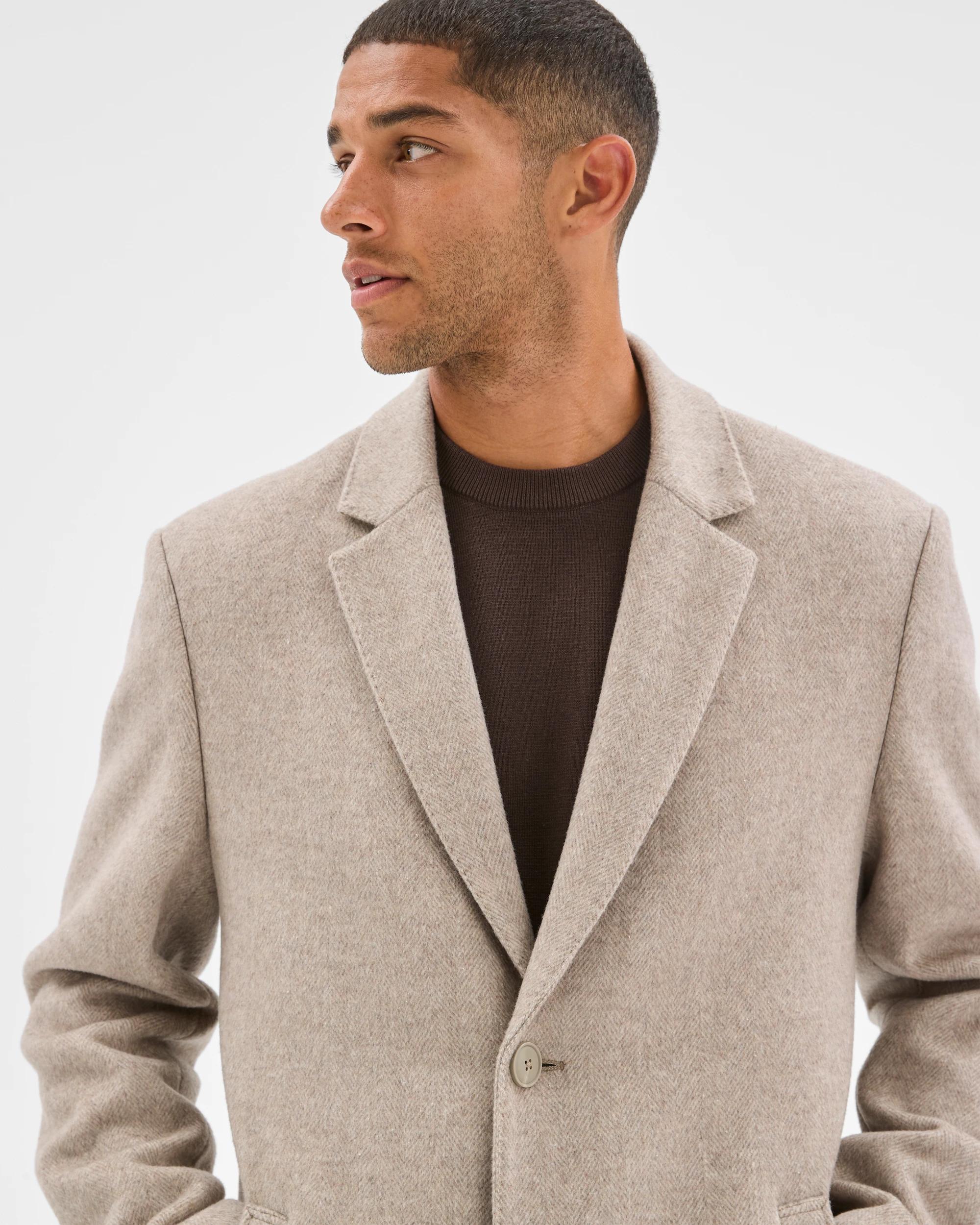 6 Preview Long Sleeve Long Coat OATMEAL, 6 of 8