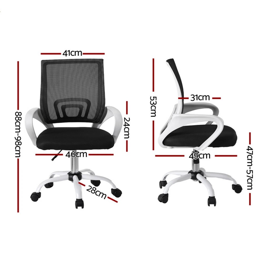 2 Artiss Office Chair Mesh Computer Gaming Desk Chairs Work Study Mid Back - Multi, 2 of 5