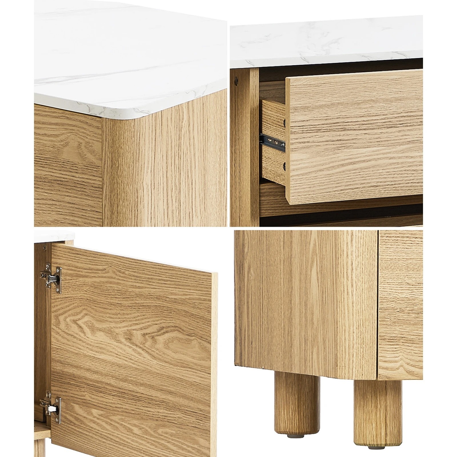 4 Oikiture Tv Cabinet Entertainment Unit Stand Storage Drawer 160cm
 - Natural, 4 of 9