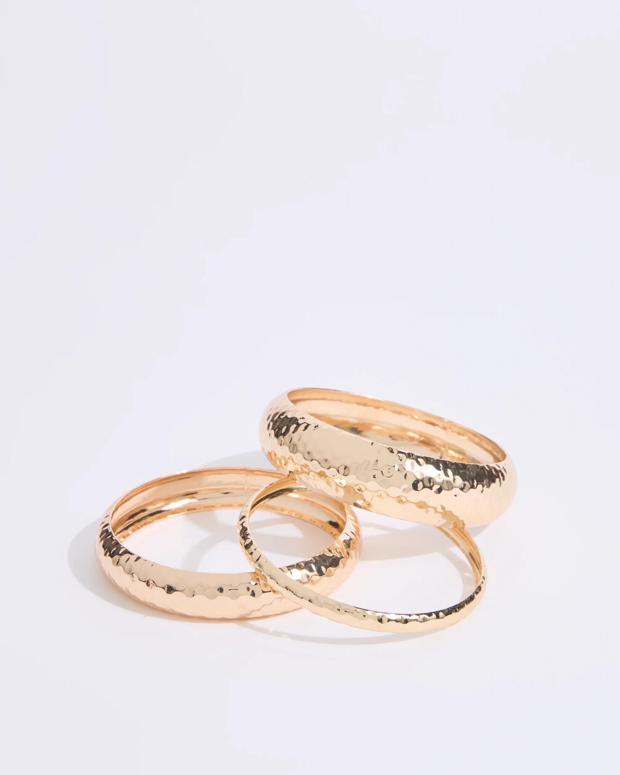 2 Target Woman 3 Pack Hammered Metal Bangle Set GOLD-TONE, 2 of 2