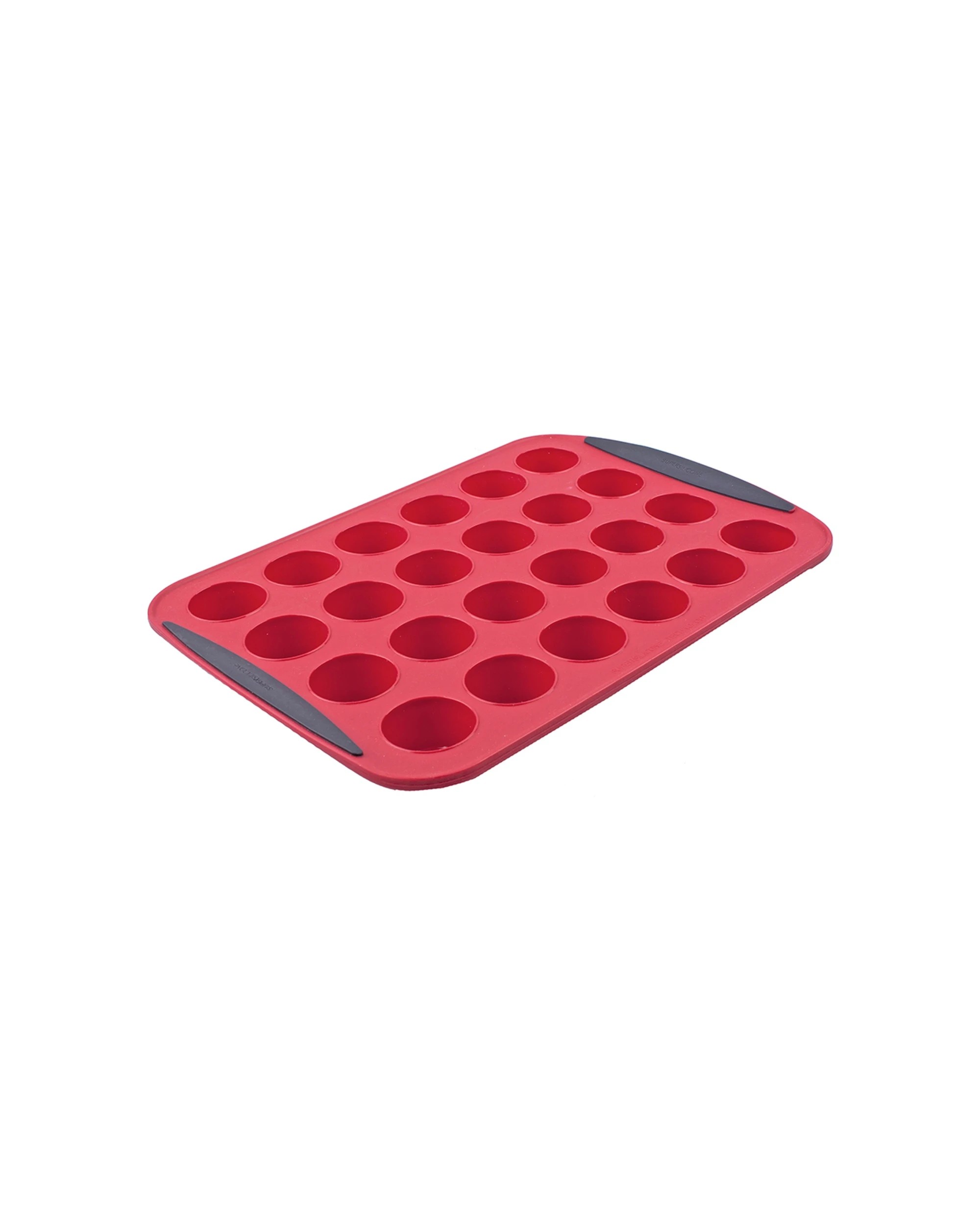 1 Daily Bake 24 Cup Silicone Mini Muffin Pan With Steel Reinforced Frame - Red, 1 of 3