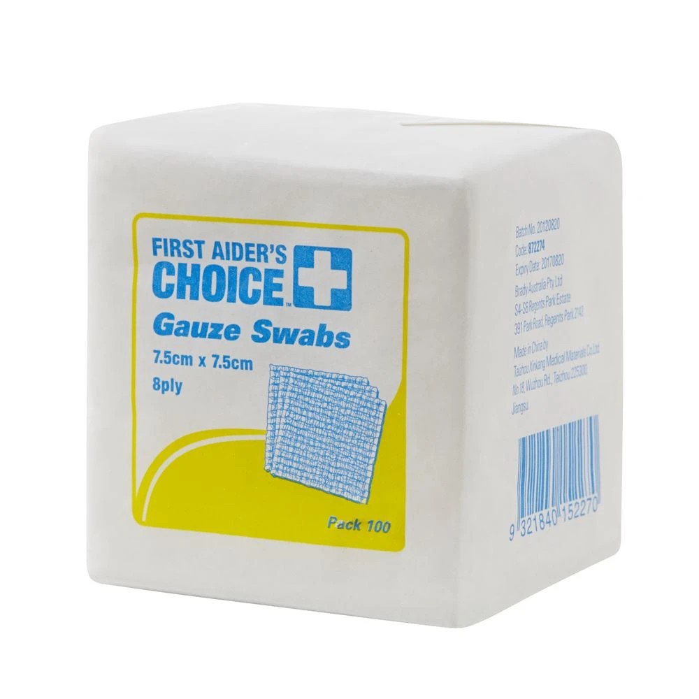 2 First Aiders Choice Non-Sterile Gauze Swabs 7.5cm 100 Pack, 2 of 2