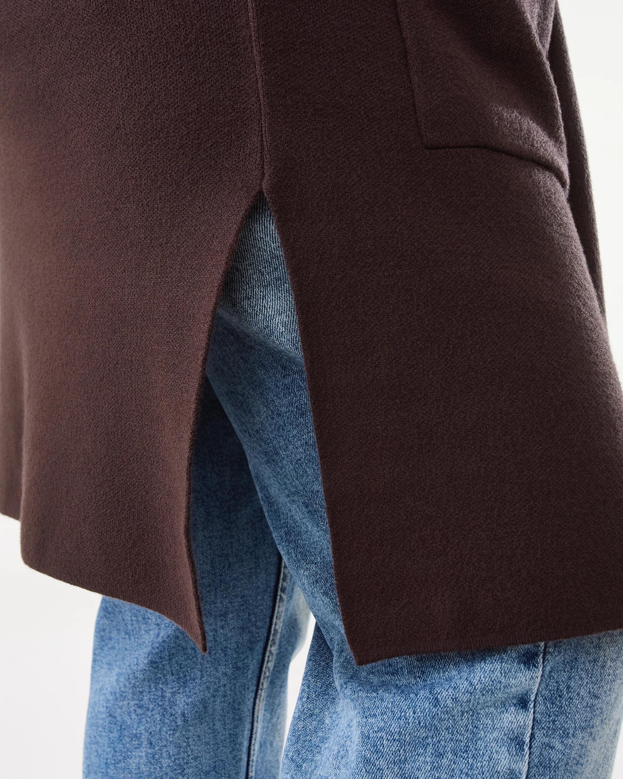 8 Curve Trench Coatigan Choc Plum, 8 of 8