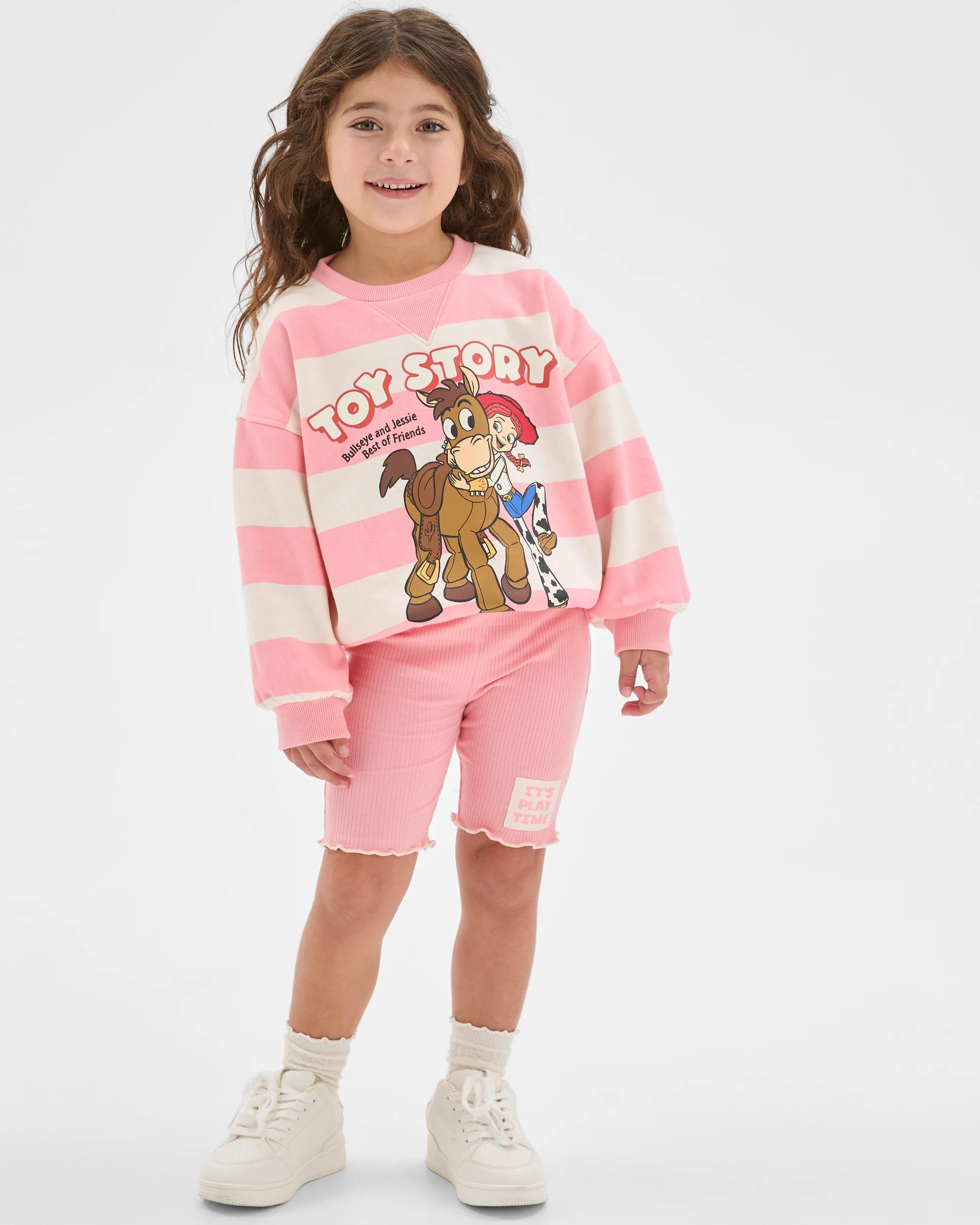 1 Disney Pixar Toy Story Australian Cotton Blend Fleece Top and Bike Shorts Set PINK, 1 of 6