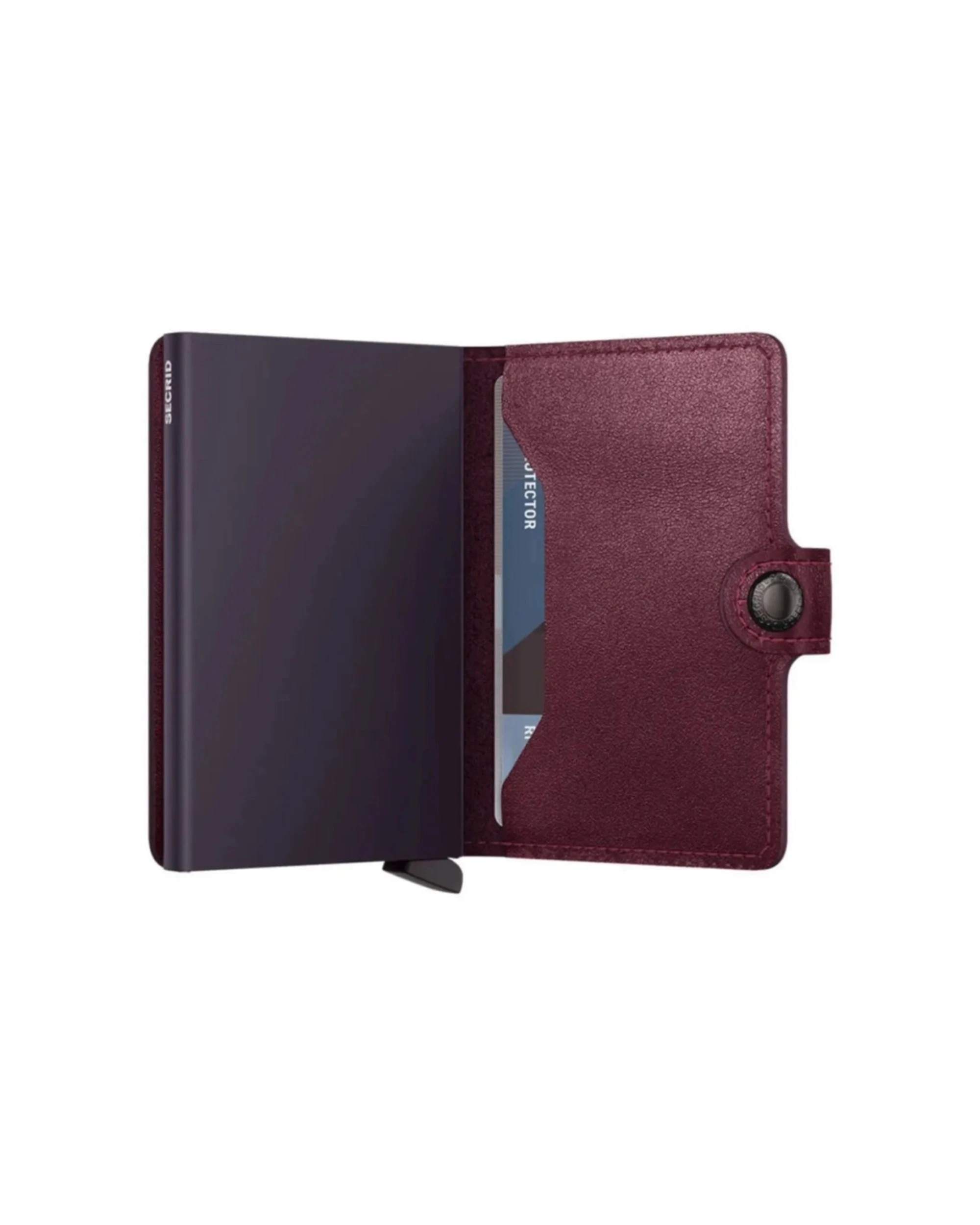 3 Secrid Miniwallet Compact RFID Travel Wallet Leather Slide Mechanism Wallets Cranberry - Red, 3 of 5
