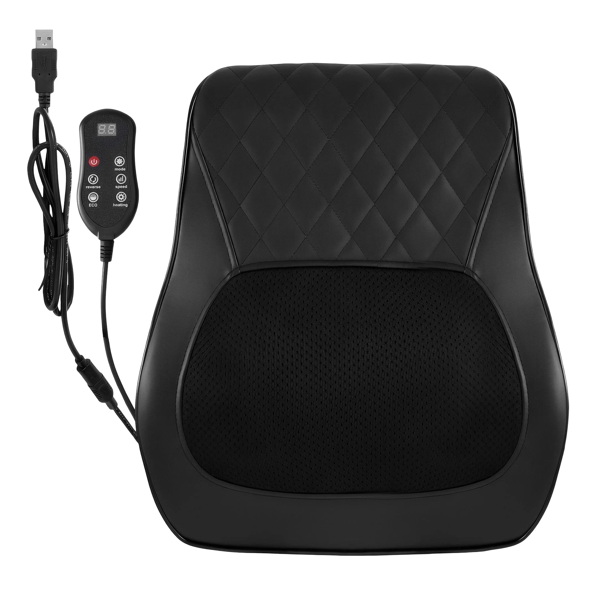 1 Livemor Neck & Back Massager Pillow with Heat, Ergonomic Backrest & Traction for Pain Relief - Black, 1 of 9