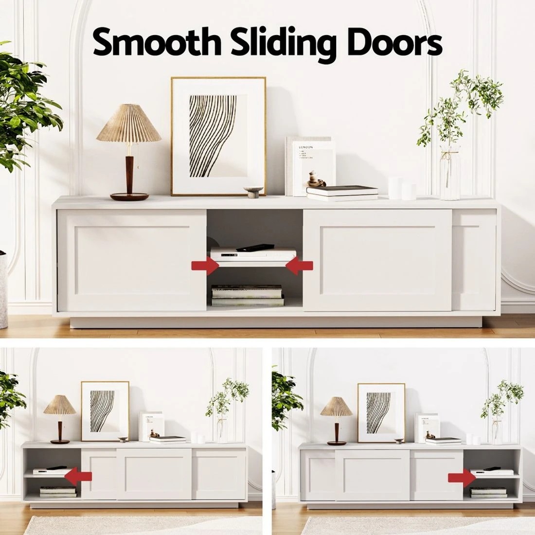 6 Artiss TV Unit Entertainment Unit Storage Cabinet 160cm - White, 6 of 8