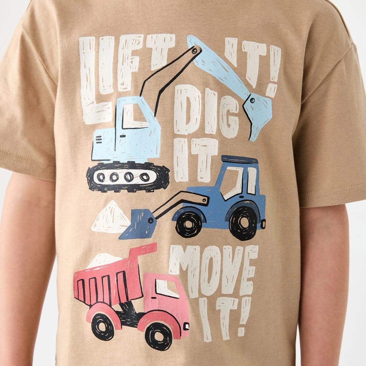 4 Chest Print T-shirt WORKING DIGGERS LIGHT BROWN, 4 of 6