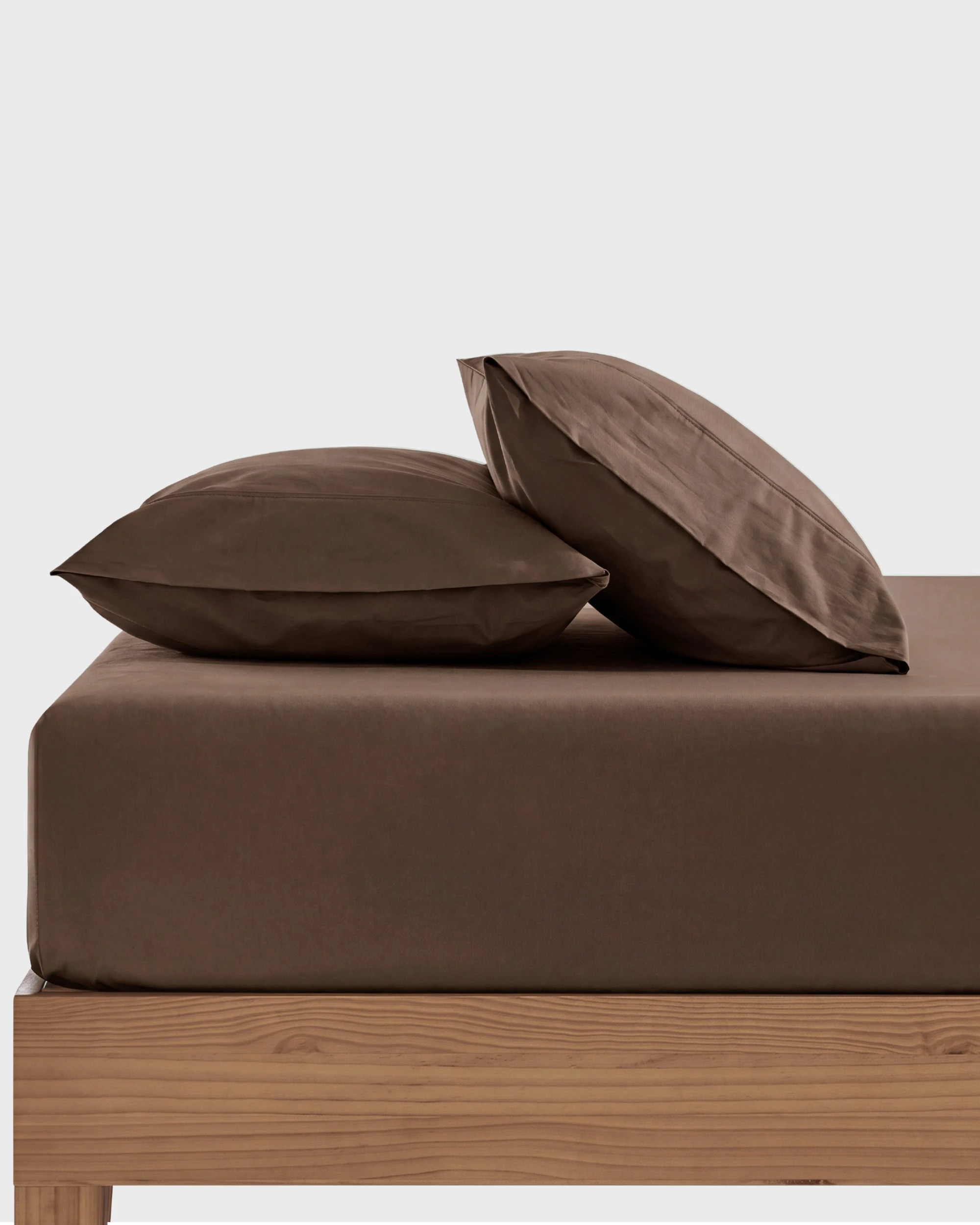 1 Dreamaker 300TC Cotton Percale Combo Fitted Sheet Set - Double Bed - Chocolate, 1 of 6