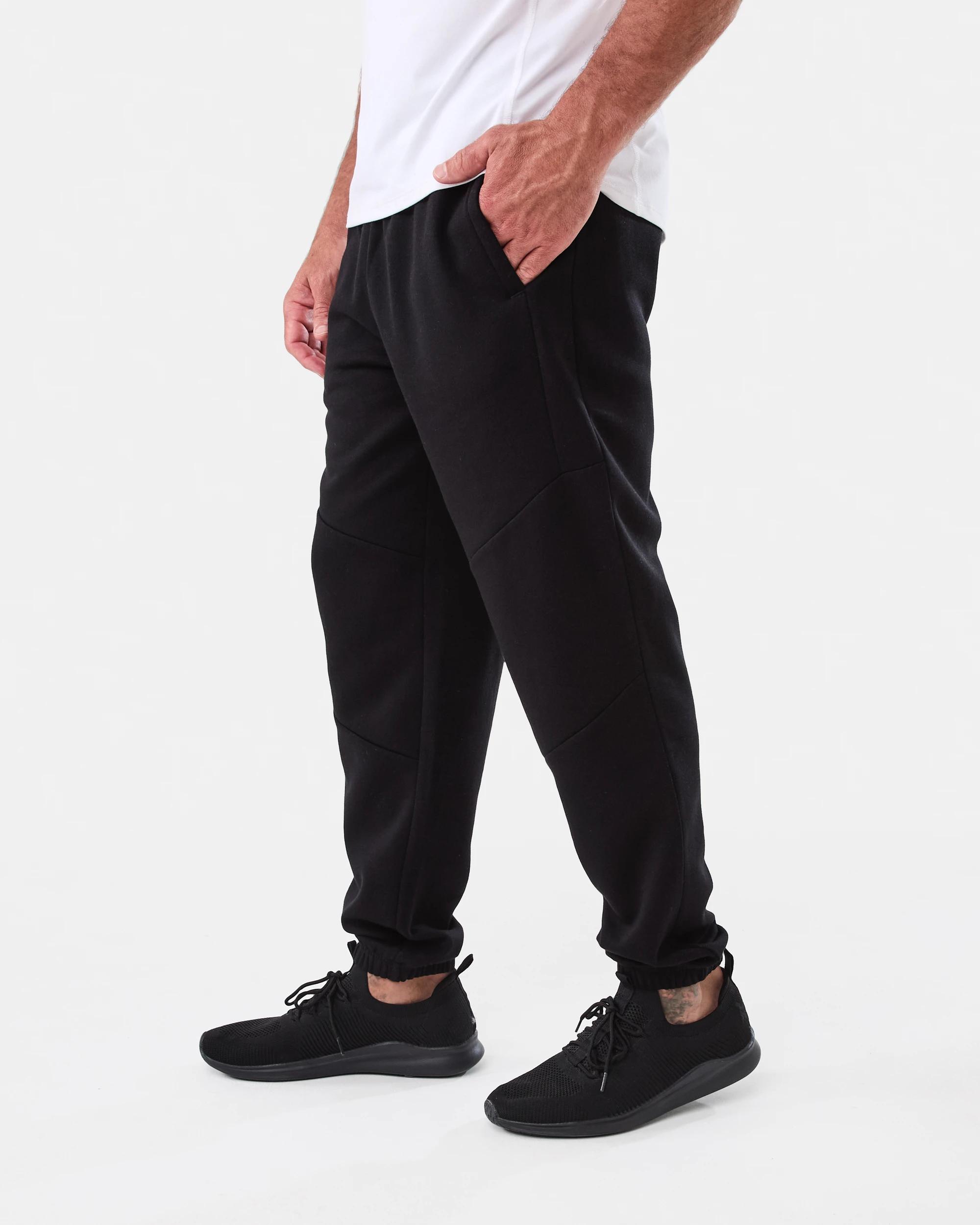 2 Active Mens Panel Trackpants BLACK, 2 of 6