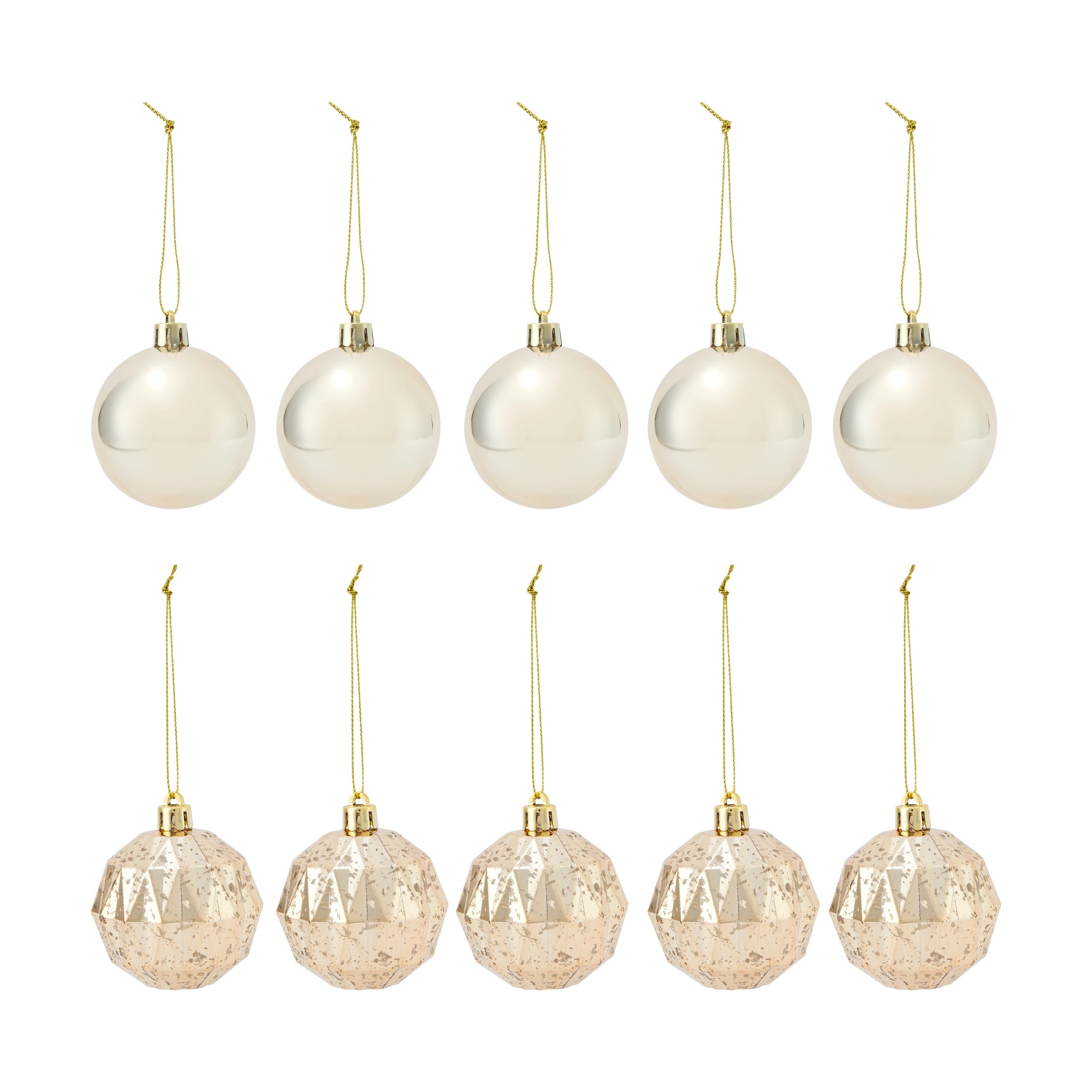 2 10 Pack 6cm Gold Look Baubles, 2 of 6