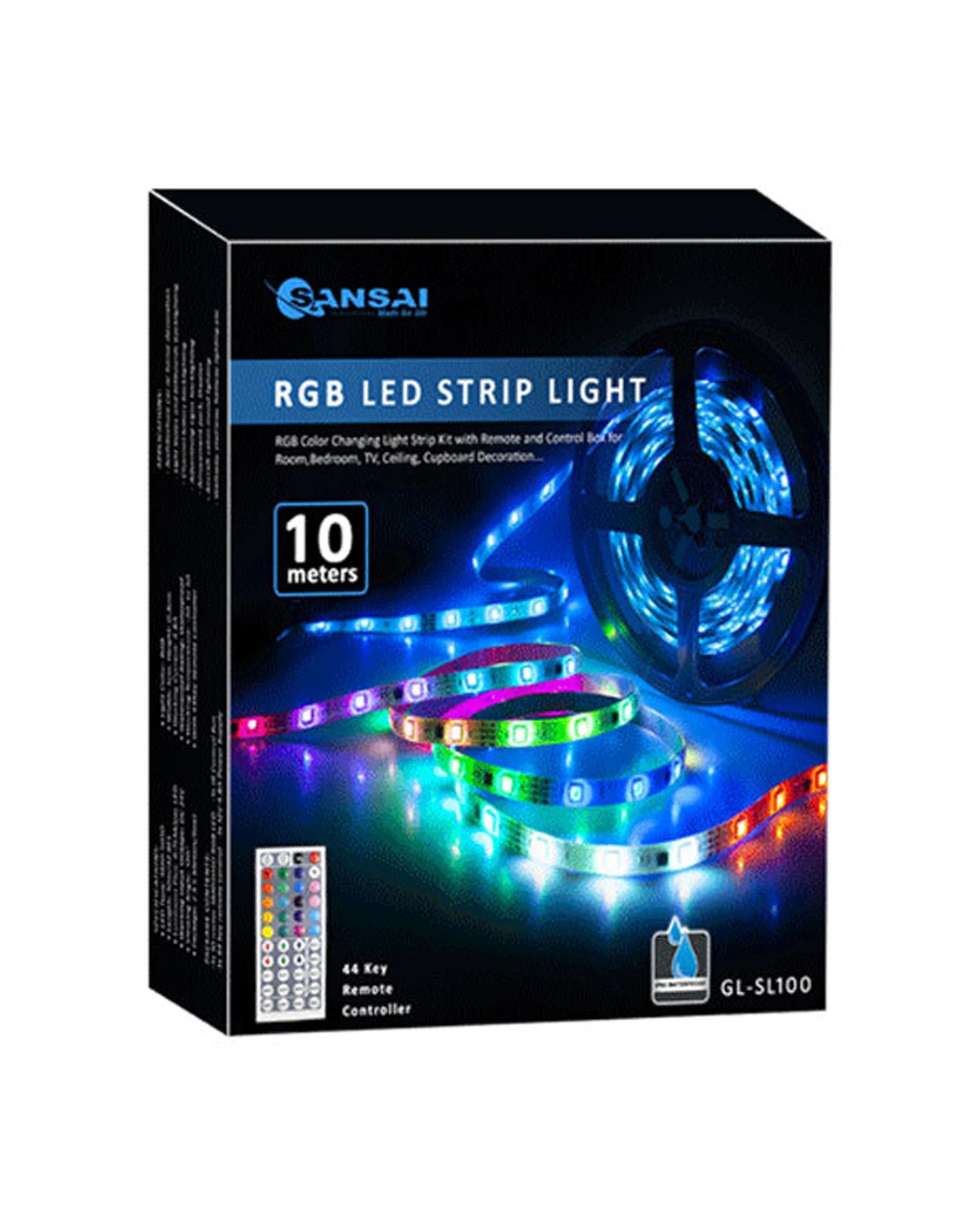 1 Sansai 10m USB Powered RGB LED Strip Light PC Monitor Backlight Remote Control - Multi, 1 of 3