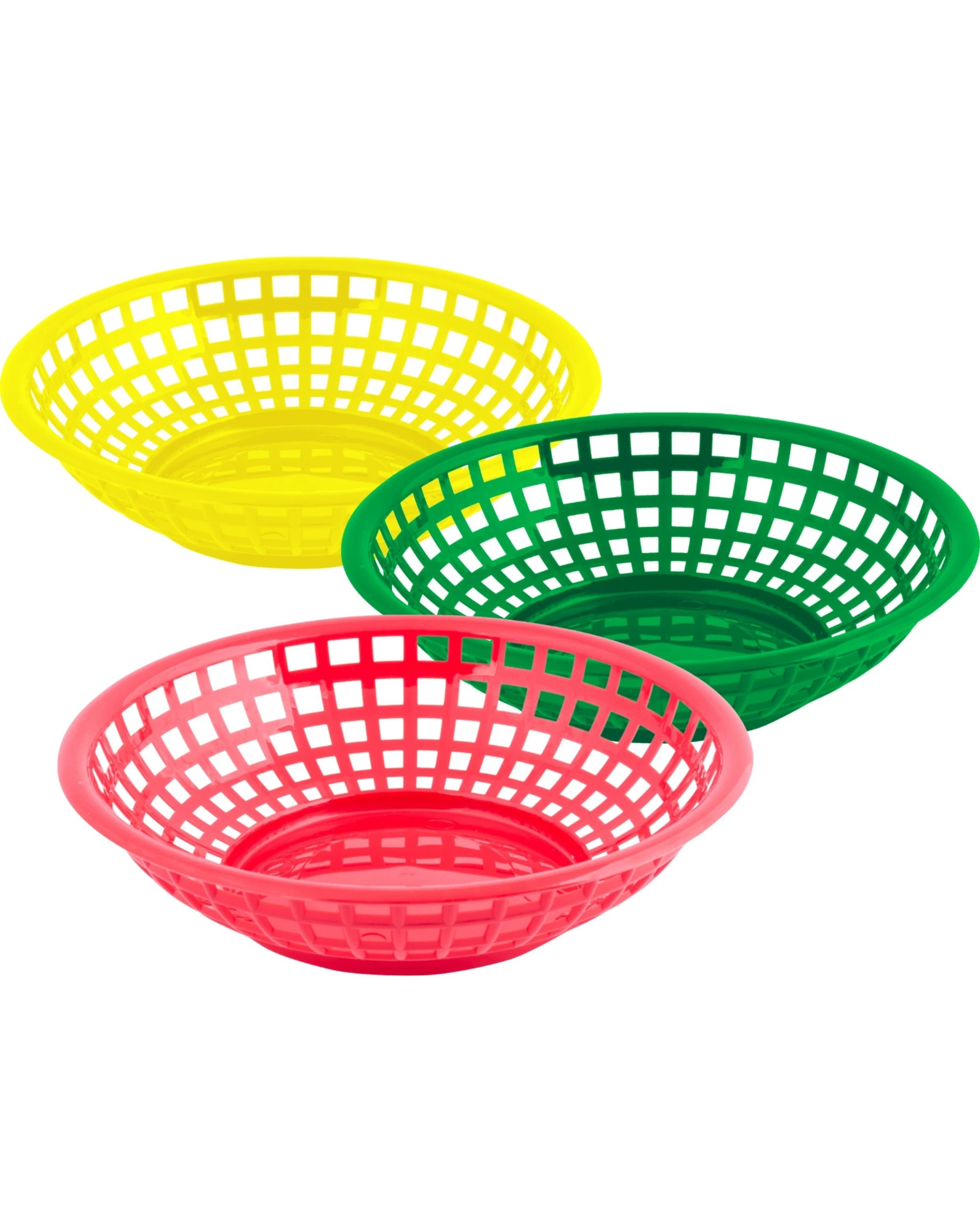 1 Durmaz Round Plastic Snack Baskets Pack of 3 - Multi, 1 of 3