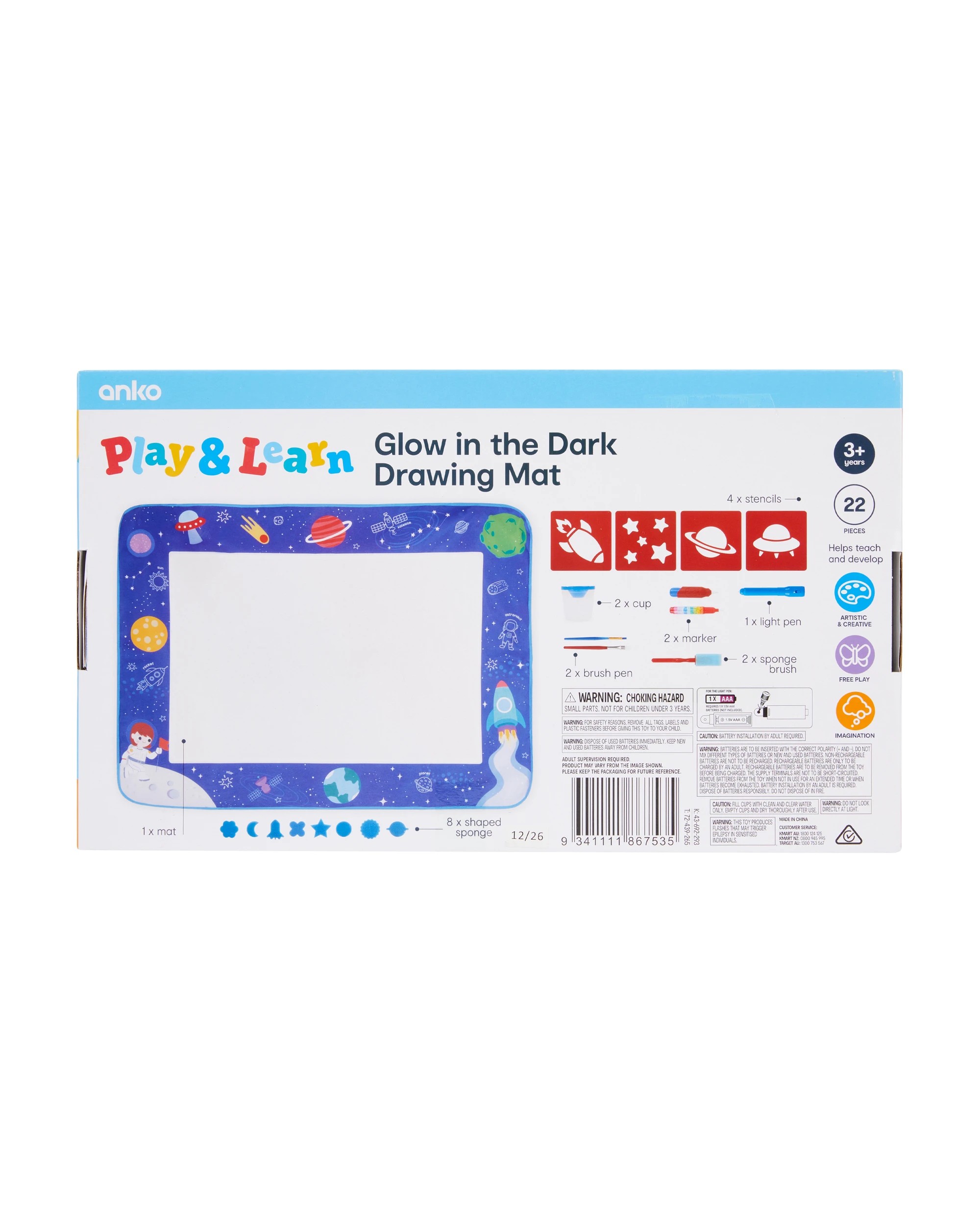7 22 Piece Glow in the Dark Drawing Mat, 7 of 7