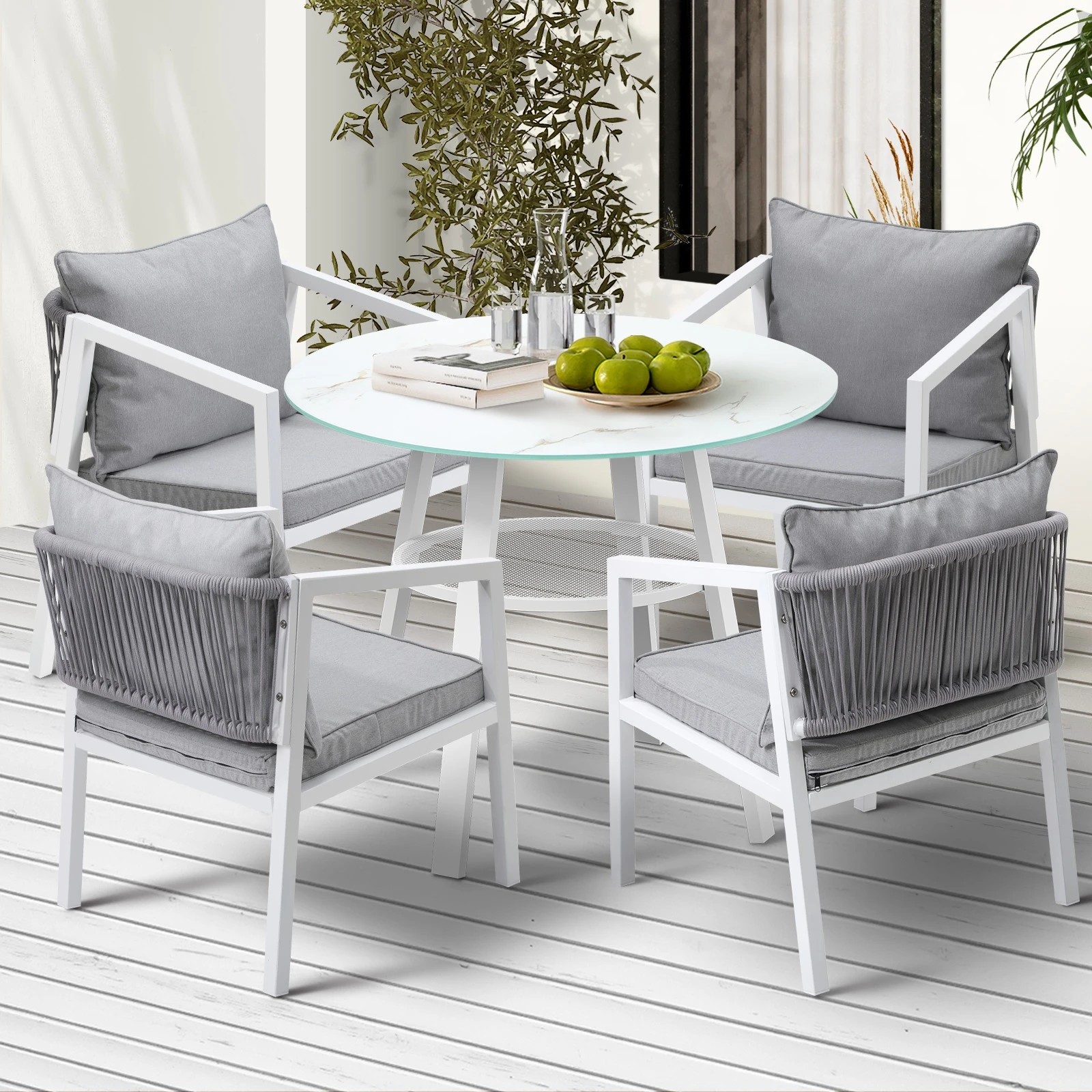 2 Livsip Outdoor Dining Setting Lounge Chairs Patio Furniture Bistro Set 5pcs
 - Multi, 2 of 7