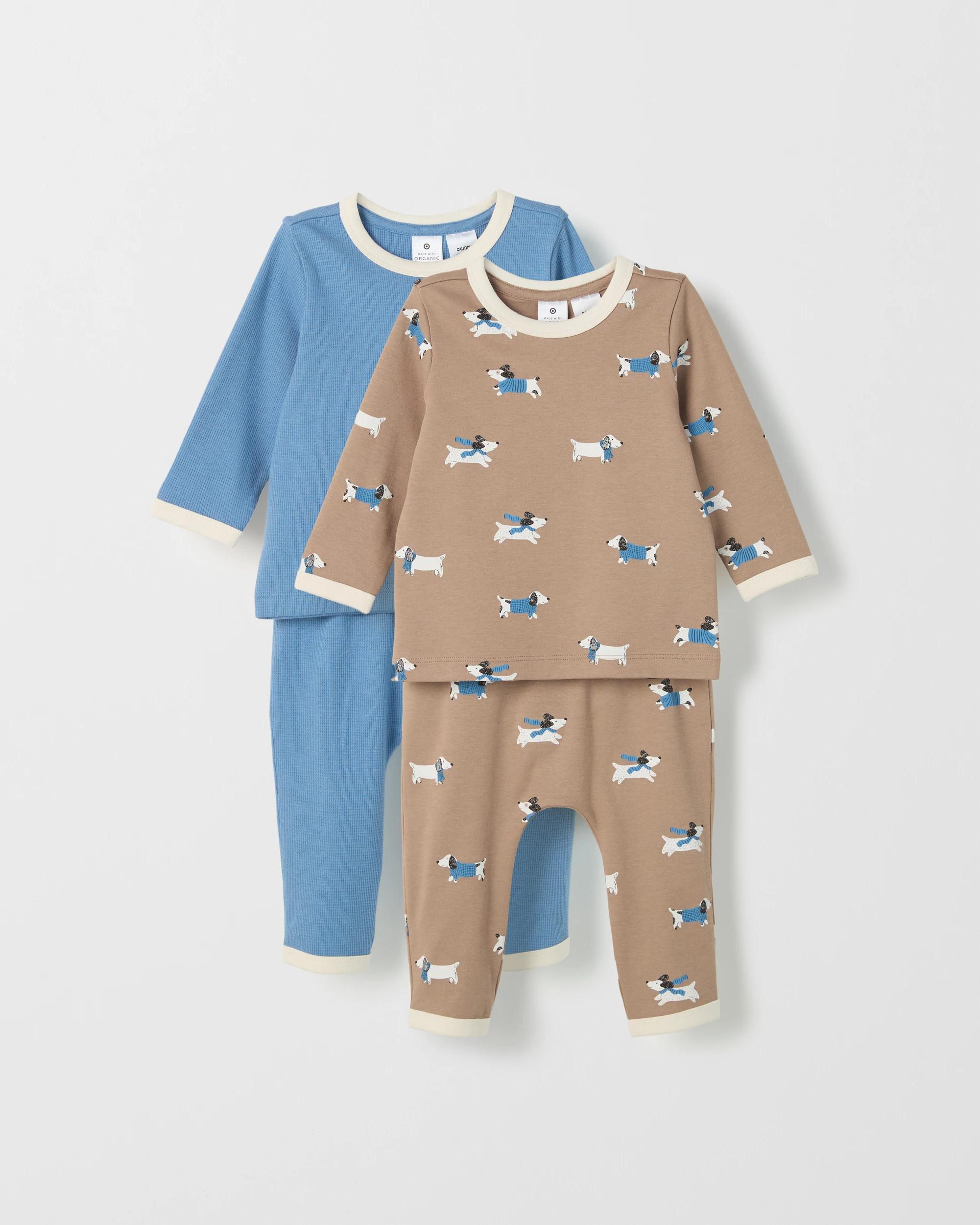 1 Target Baby Baby Organic Cotton 2 Pack Knit Pyjama Set DOGS, 1 of 5