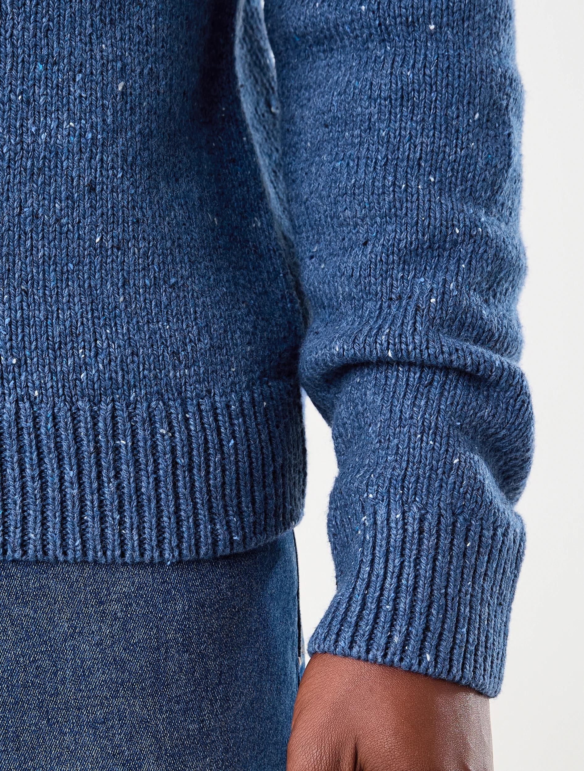 6 Twisted Yarn Crew Knit Jumper Navy, 6 of 6