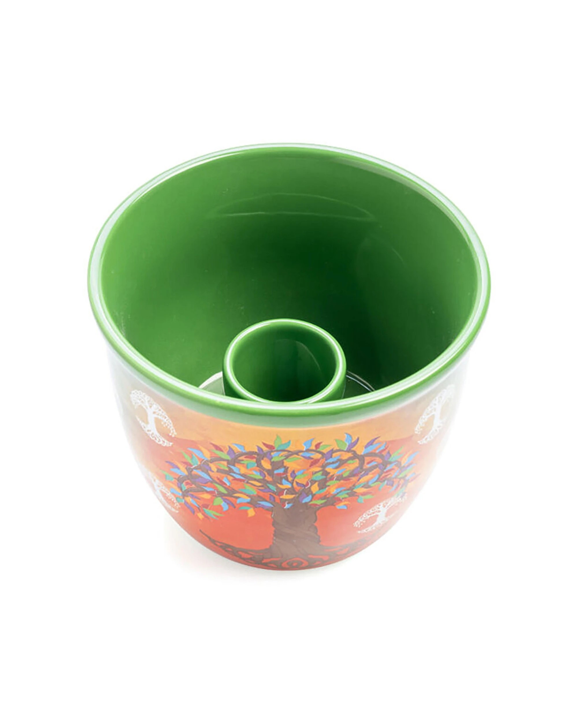 3 MDI Smudge Bowl Sage & Incense Burner Ceramic Tree Of Life 12.5x10.5cm - Orange, 3 of 5