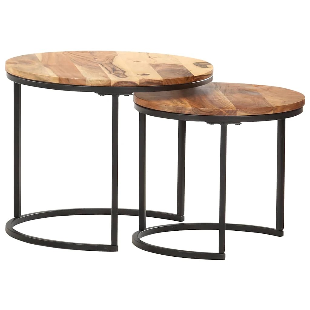 5 Vidaxl Nesting Table Wooden Coffee Table - Brown, 5 of 9