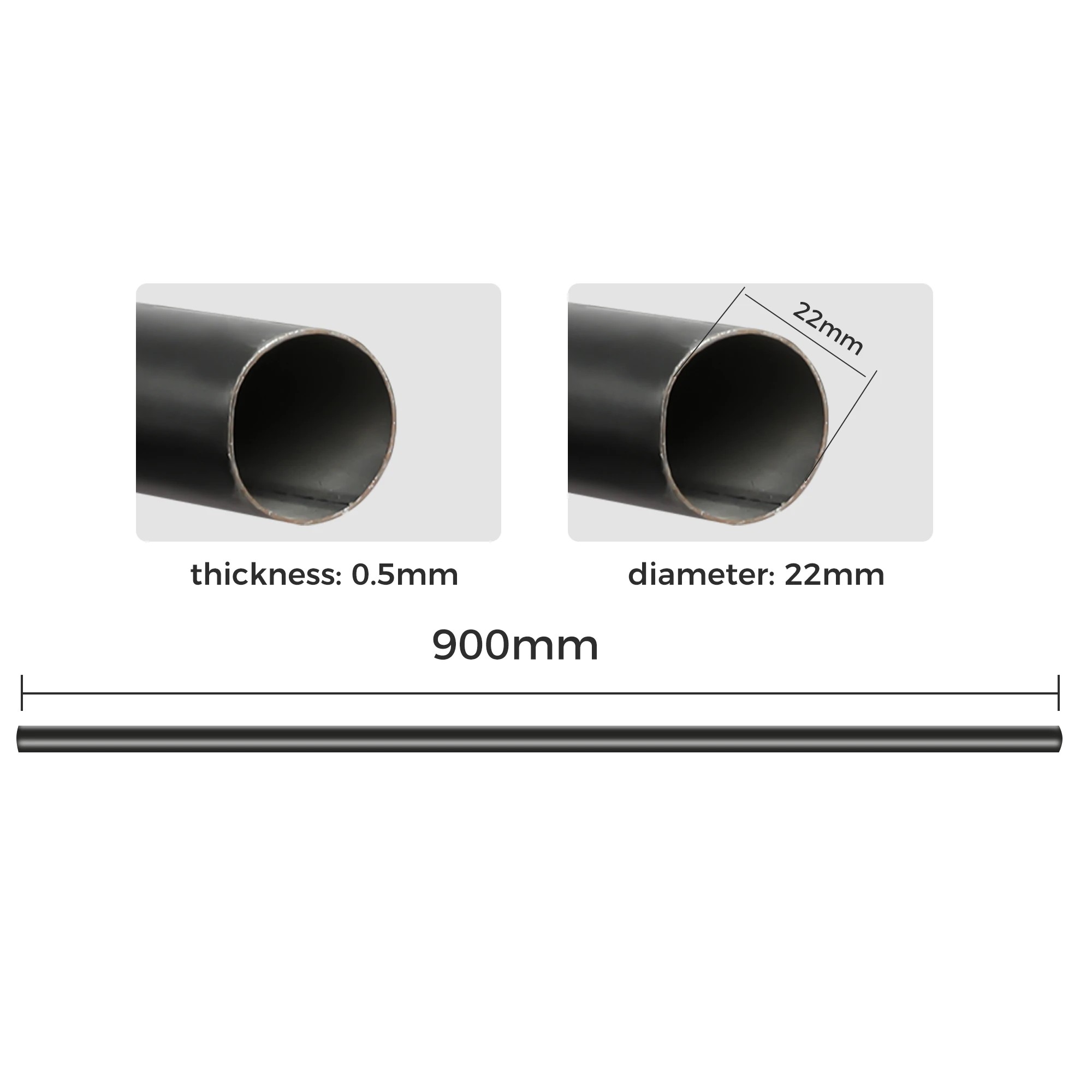 3 Marlow Metal Curtain Pole Rod Set Extendable Adjustable In Matt - Black, 3 of 5