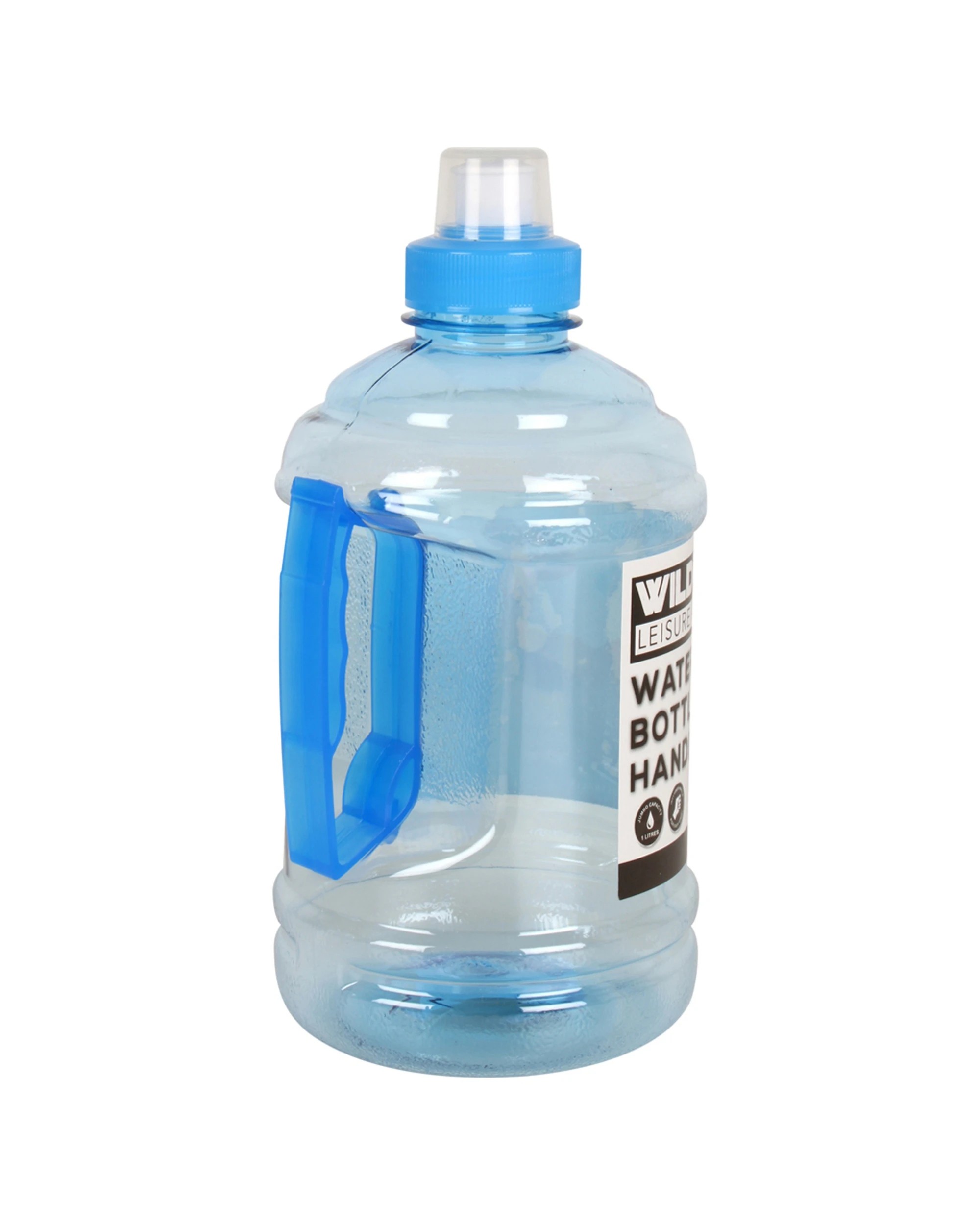 2 Wildtrak 1 Litre Water Bottle With Handle 4 Pack Leak-Proof Plastic Camping - Blue, 2 of 2