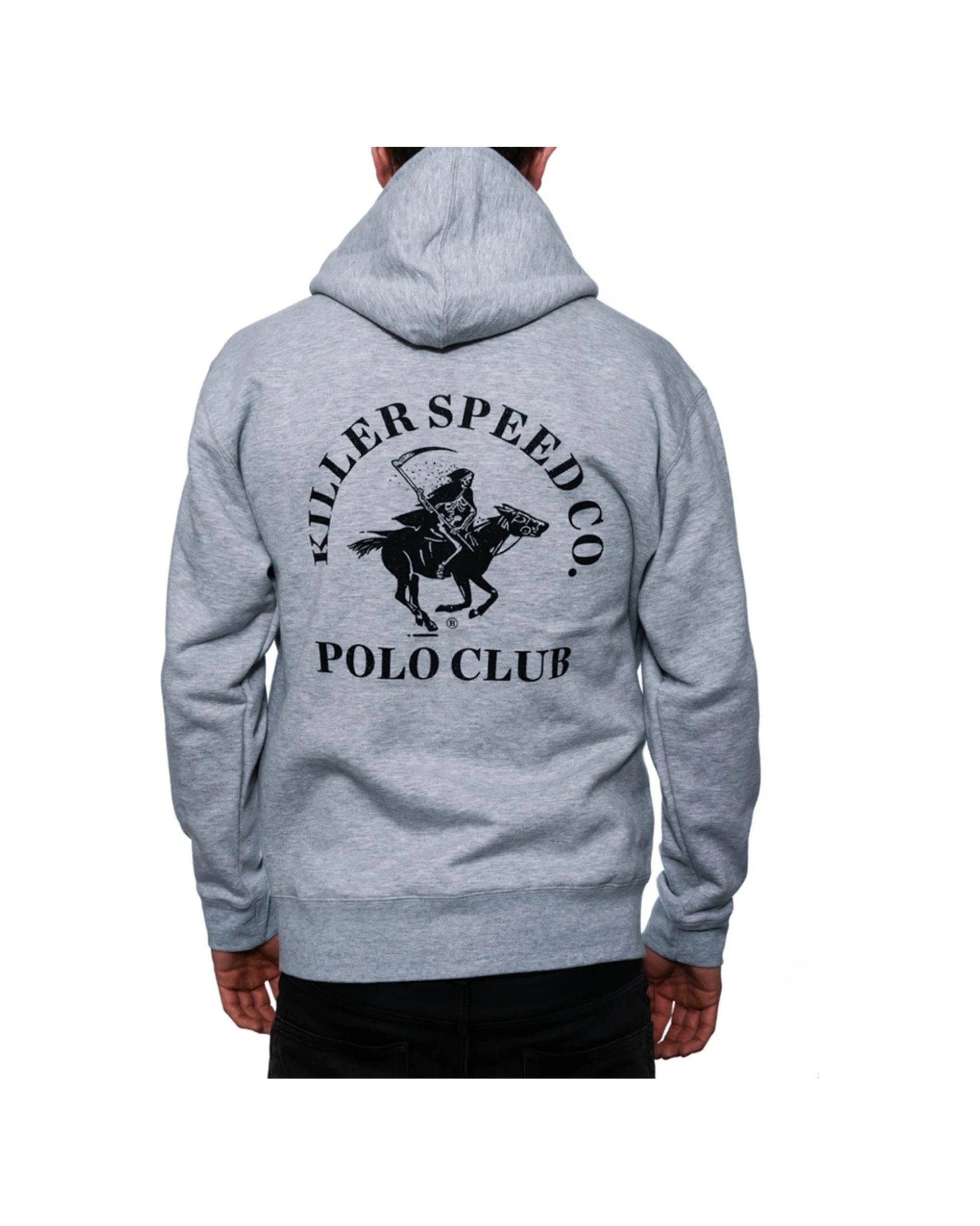 2 Killer Speed Co Mens Polo Reaper Zip Hoodie Heavy Weight Durable Fabric - XL - Grey, 2 of 2