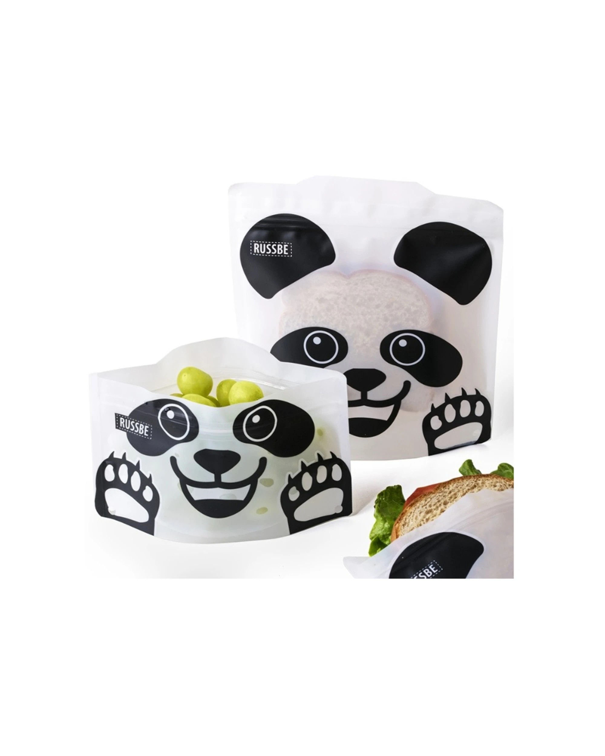 2 Russbe 4 Set Reusable Snack Sandwich Bags Durable Locking Seal Freezer Safe - White, 2 of 3
