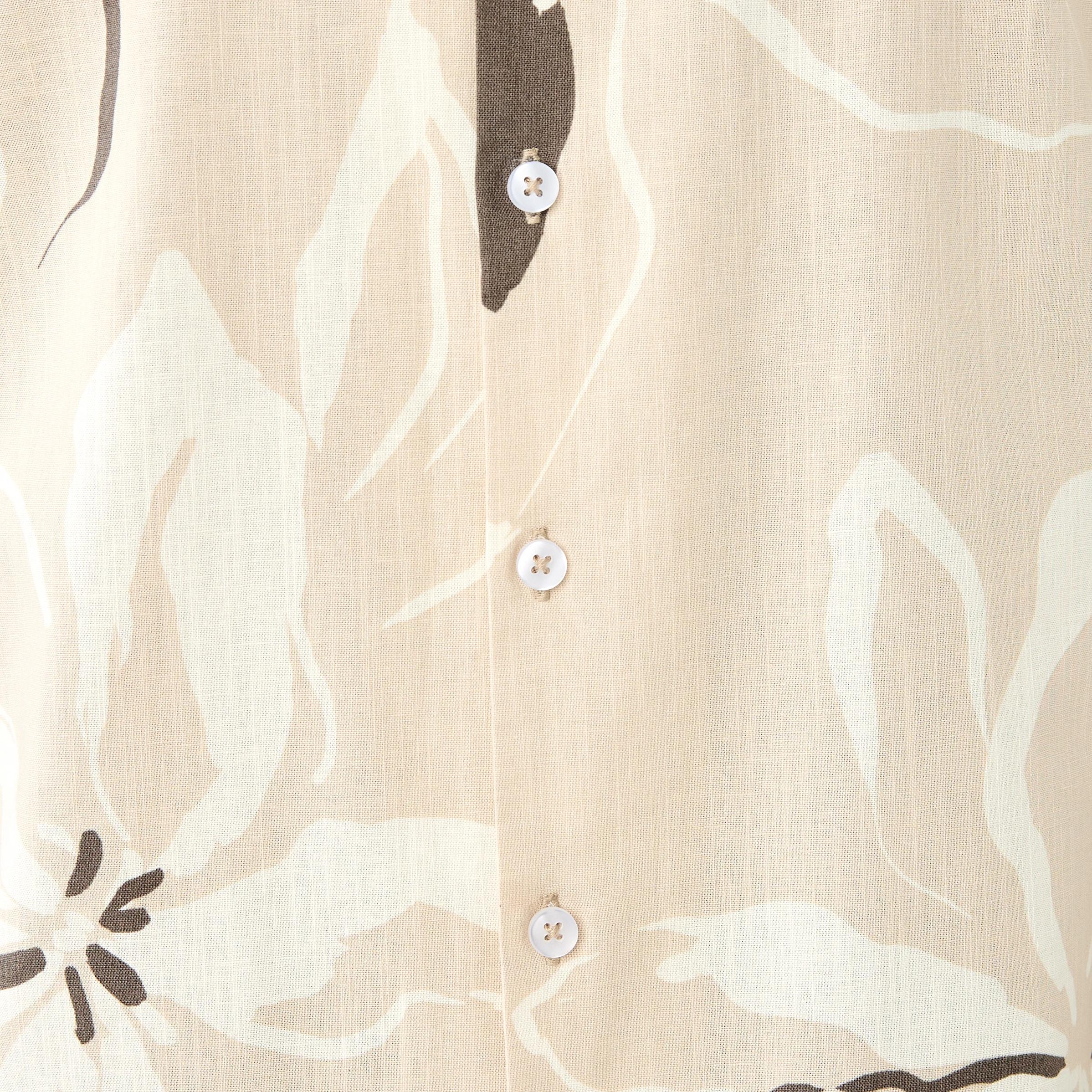 6 Short Sleeve Print Cotton Linen Shirt Bge Flowr, 6 of 6