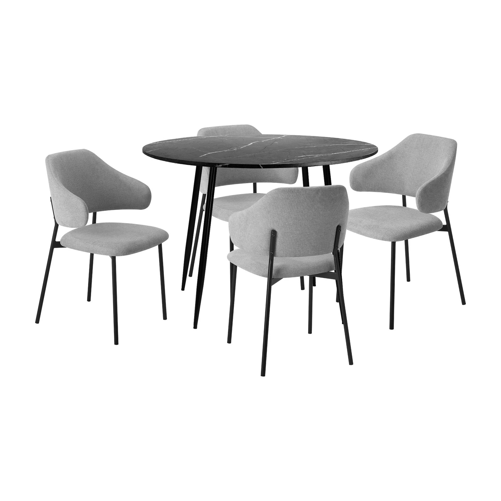 7 Oikiture 110cm Round Dining Table With 4pcs Dining Chairs Linen
 - Multi, 7 of 10