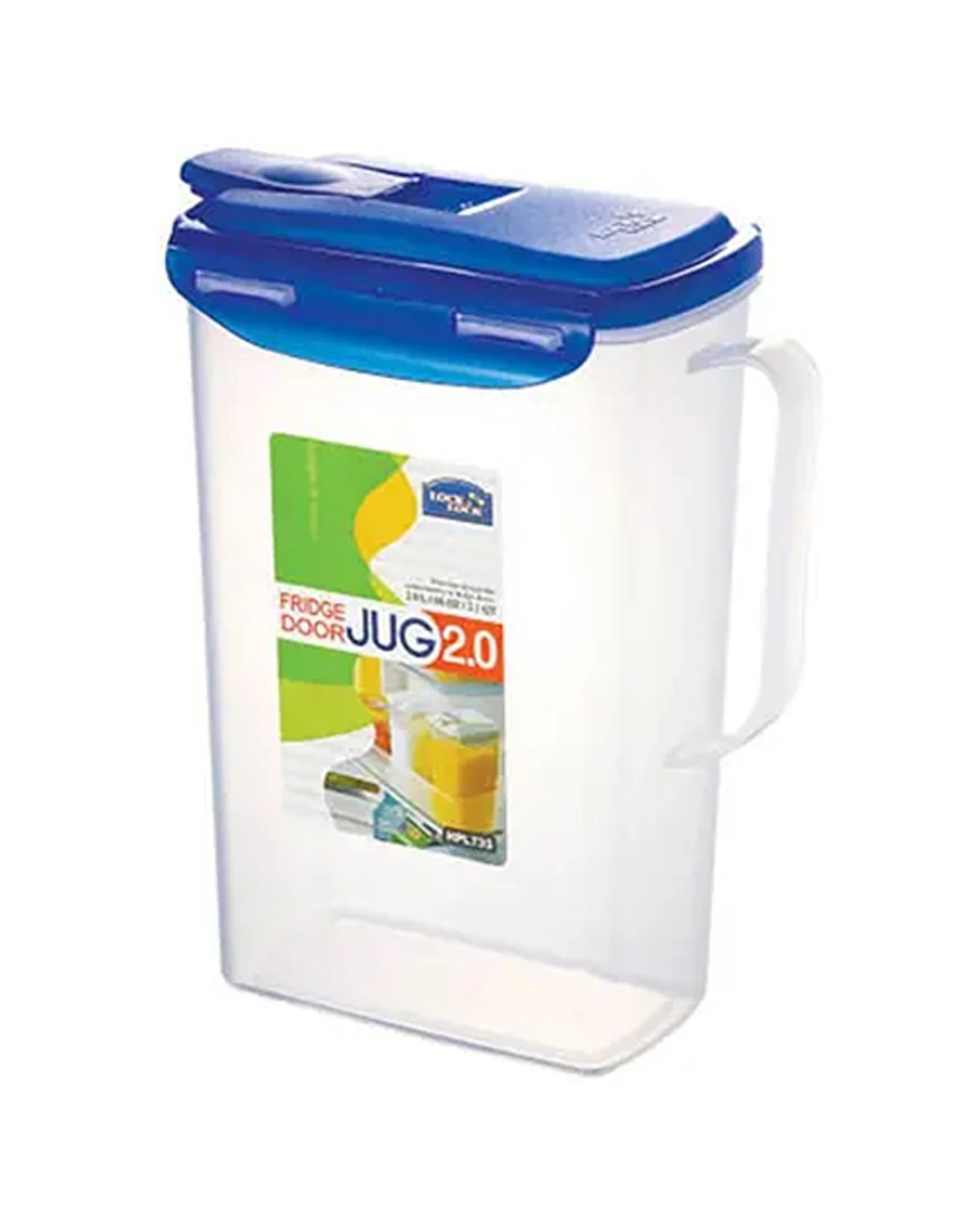 1 Locknlock 2l Water/juice Jug Flip Lid 24cm Plastic Drink Storage Container - Blue, 1 of 3