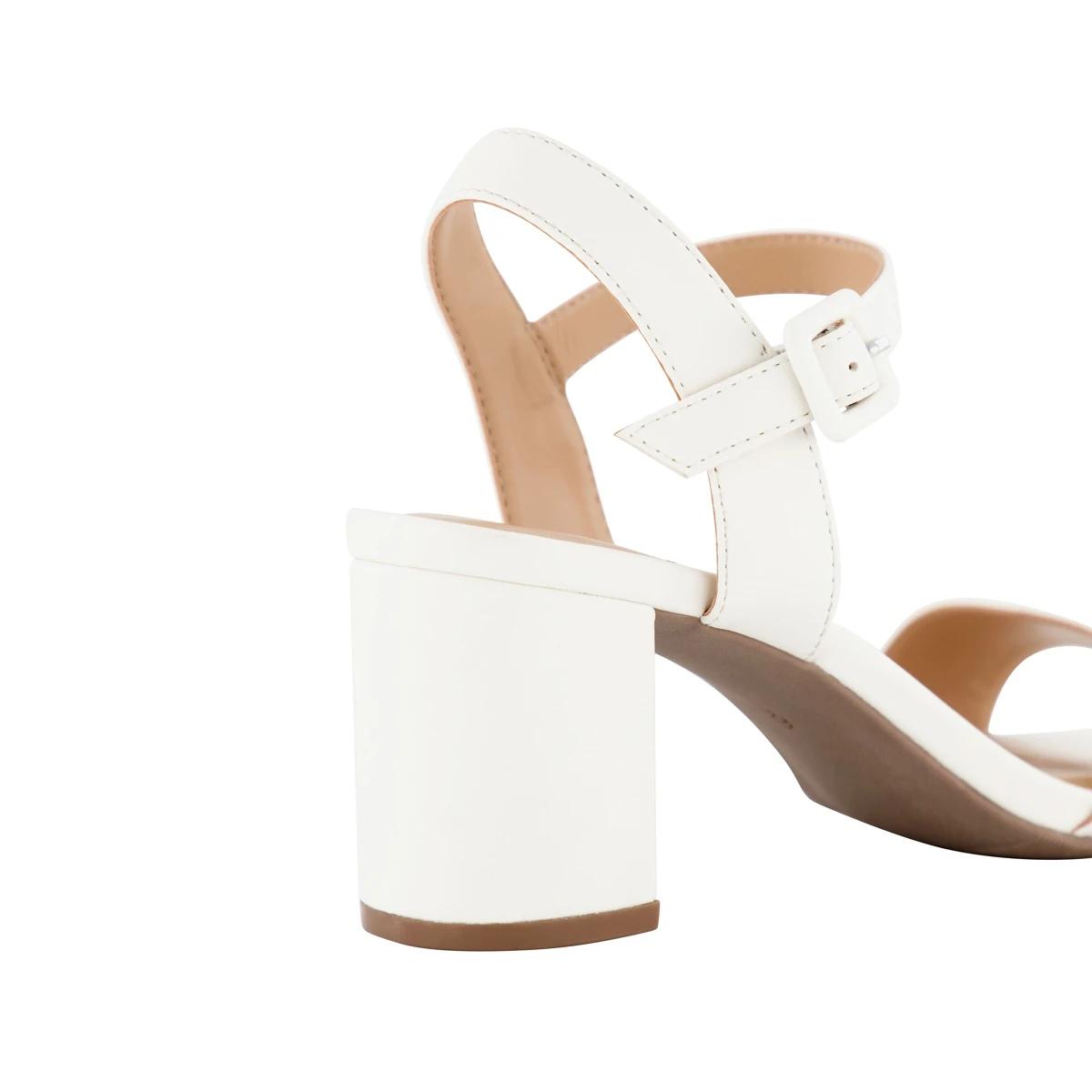 5 Basic Block Heel Dress Sandals Snw White, 5 of 5