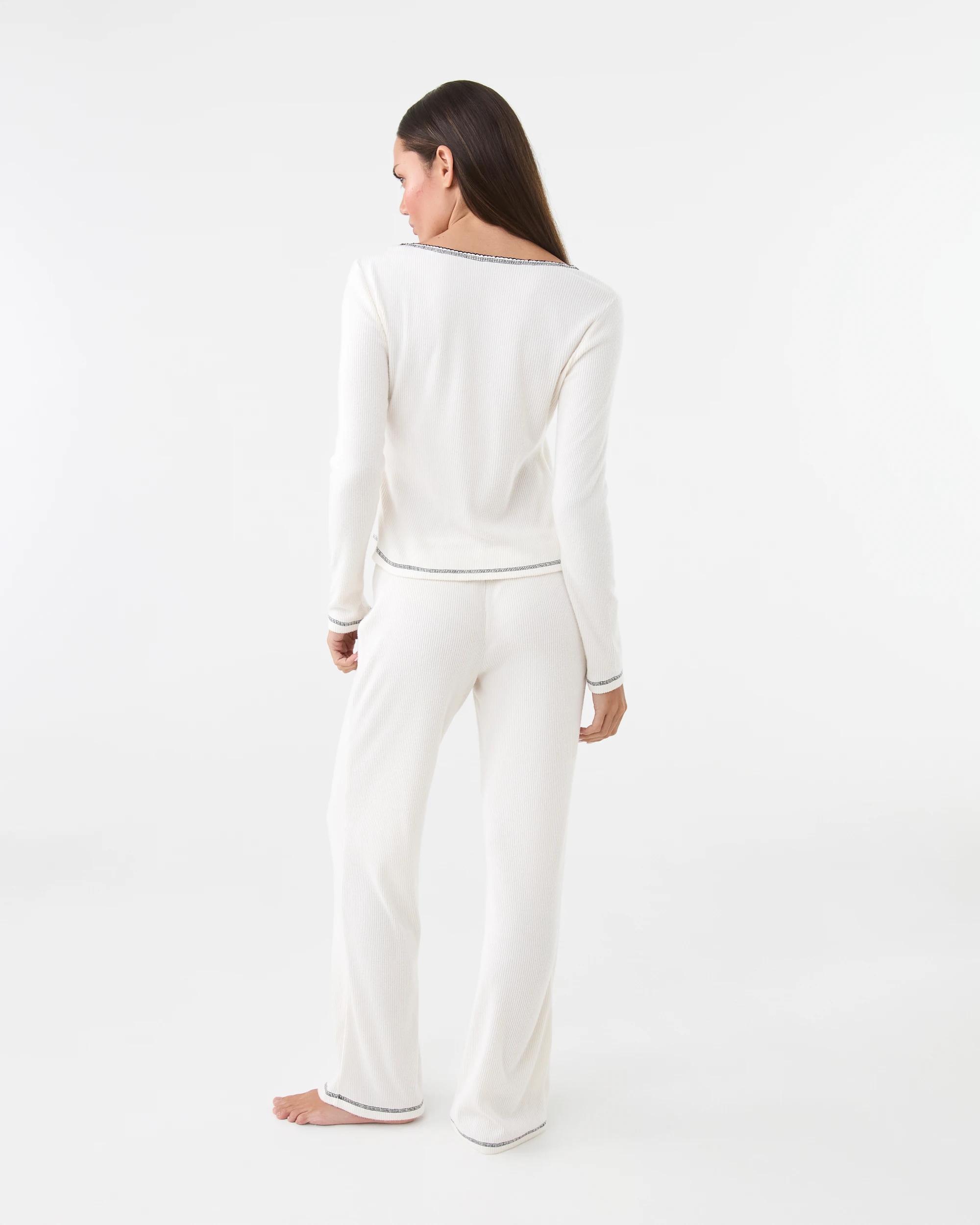 4 Long Sleeve Brushed Rib Bows Top Whisper, 4 of 7