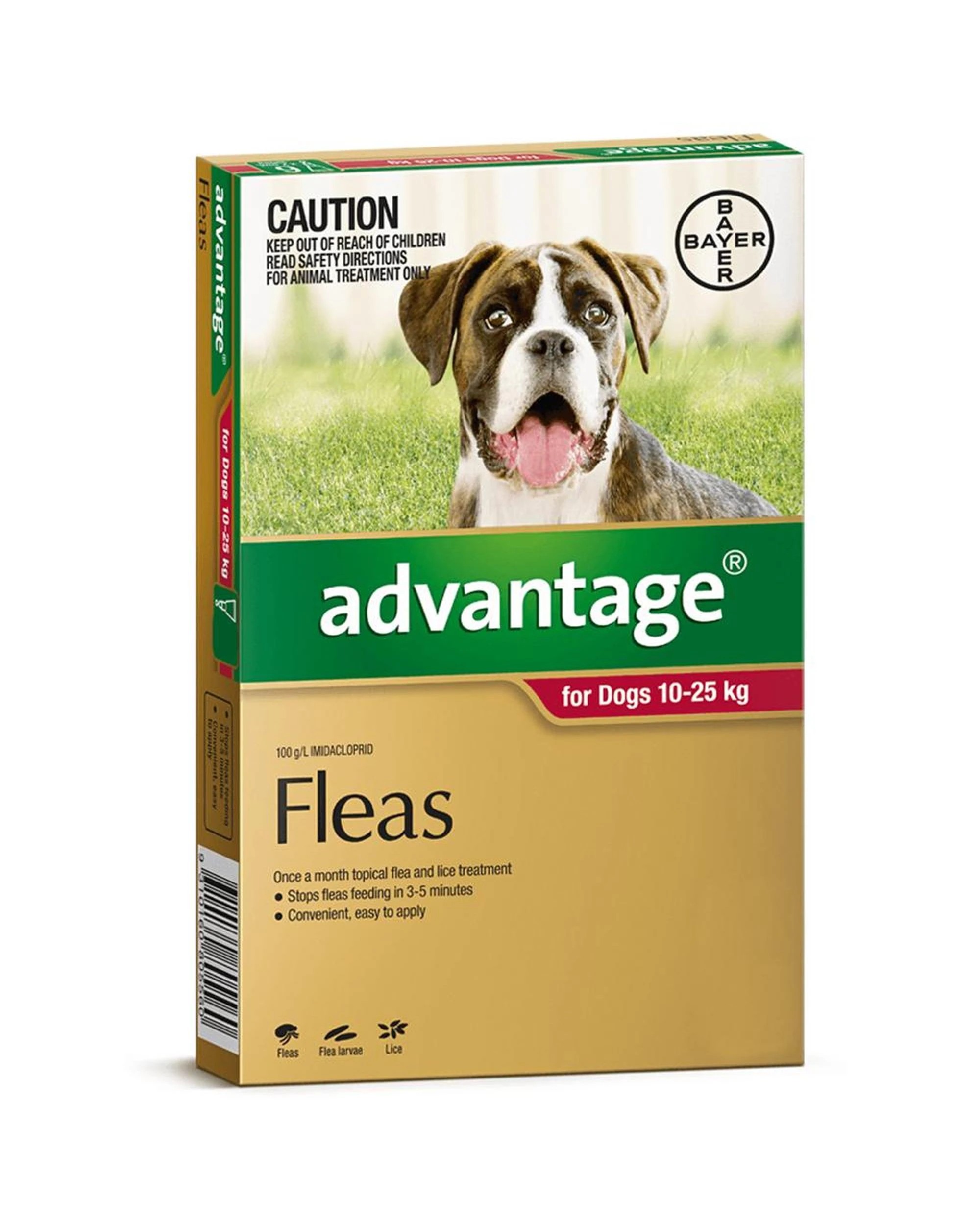 1 Advantage Large Dog 10-25kg Red Spot On Flea Treatment 6 Pack, 1 of 1